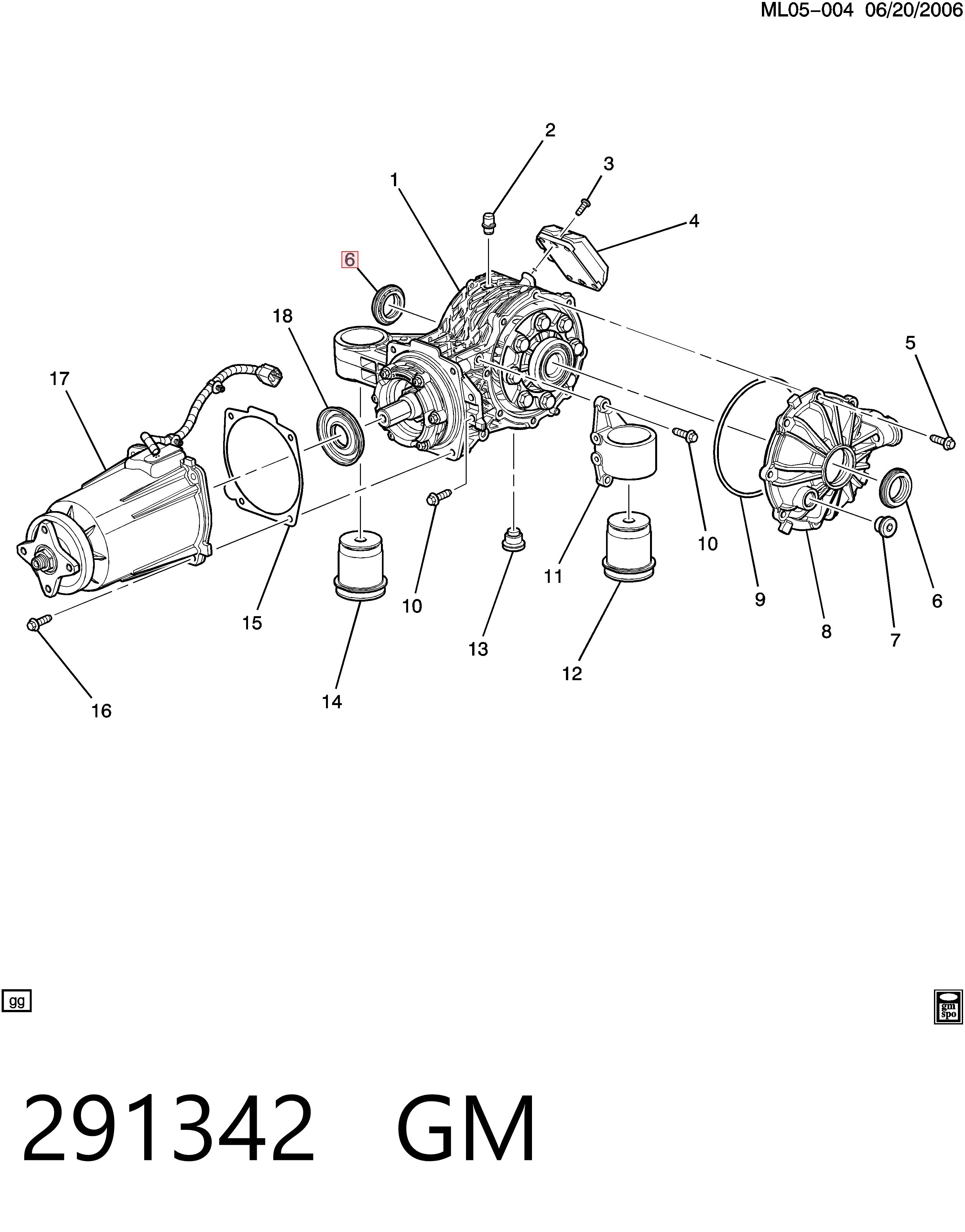 291342 General Motors Uszczelniacz reduktora mostu tylnego
