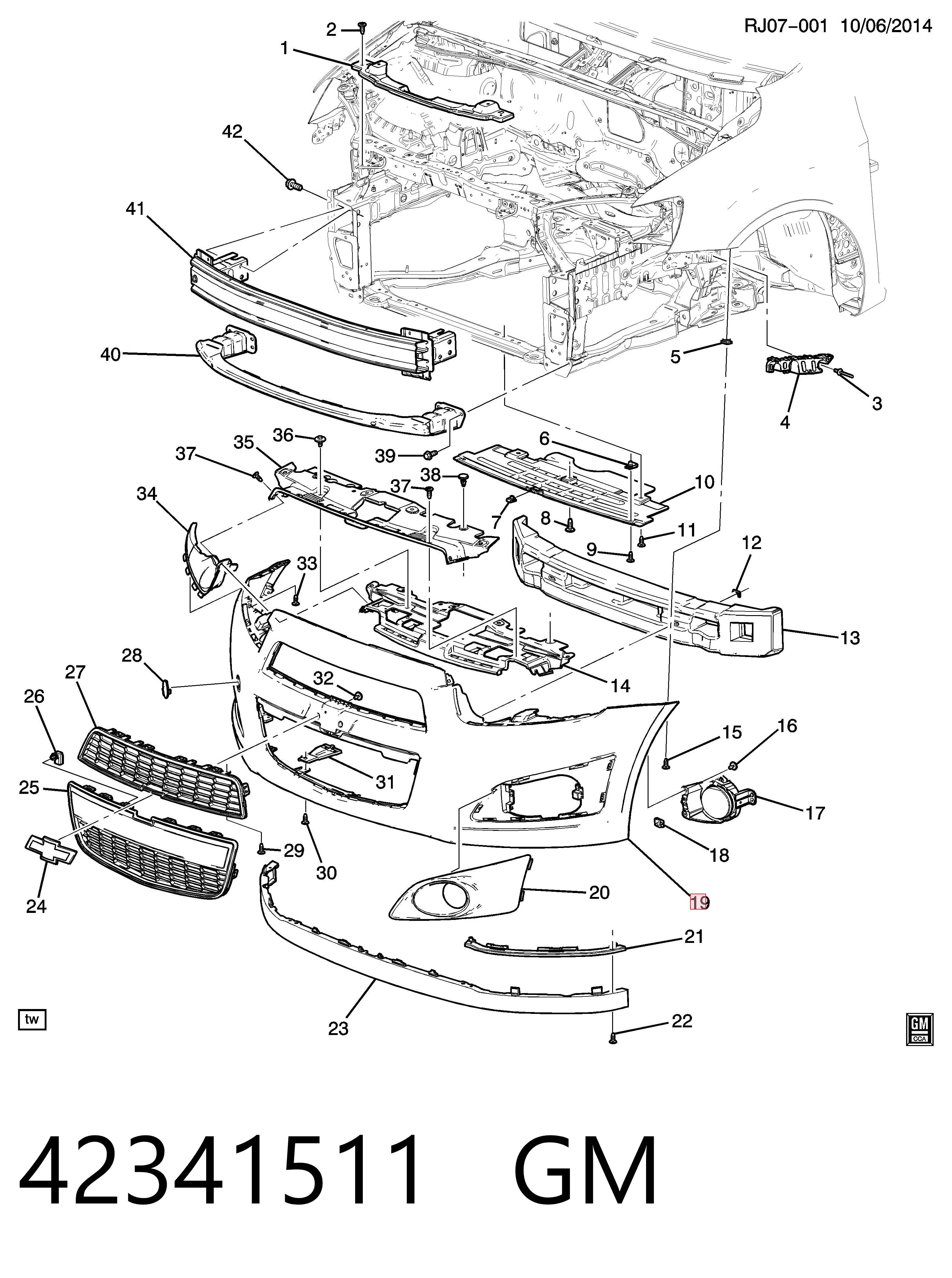 Zderzak przedni do Chevrolet Aveo III T300