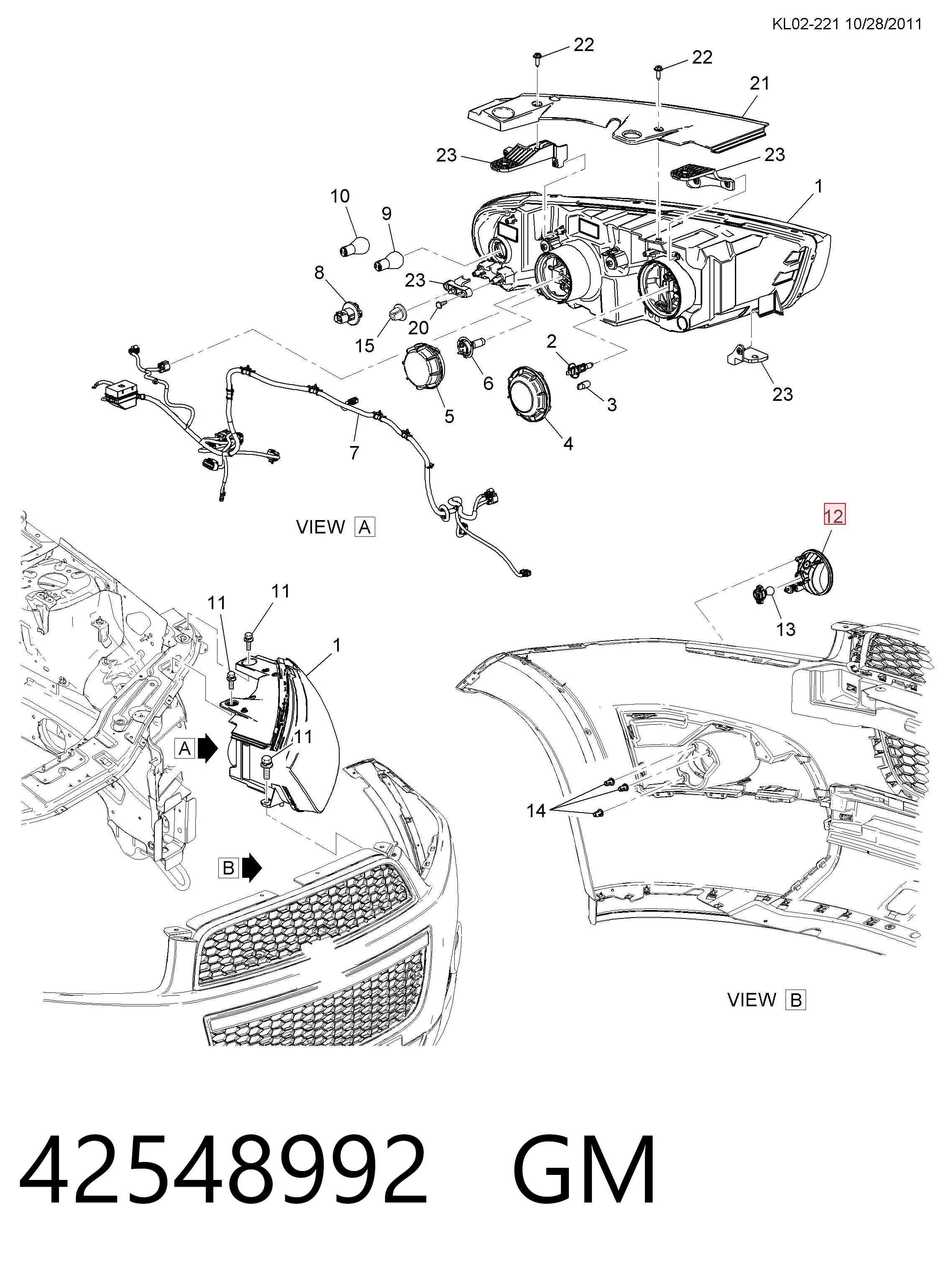 Lampa przeciwmgielna lewa/prawa do Chevrolet Captiva II C140
