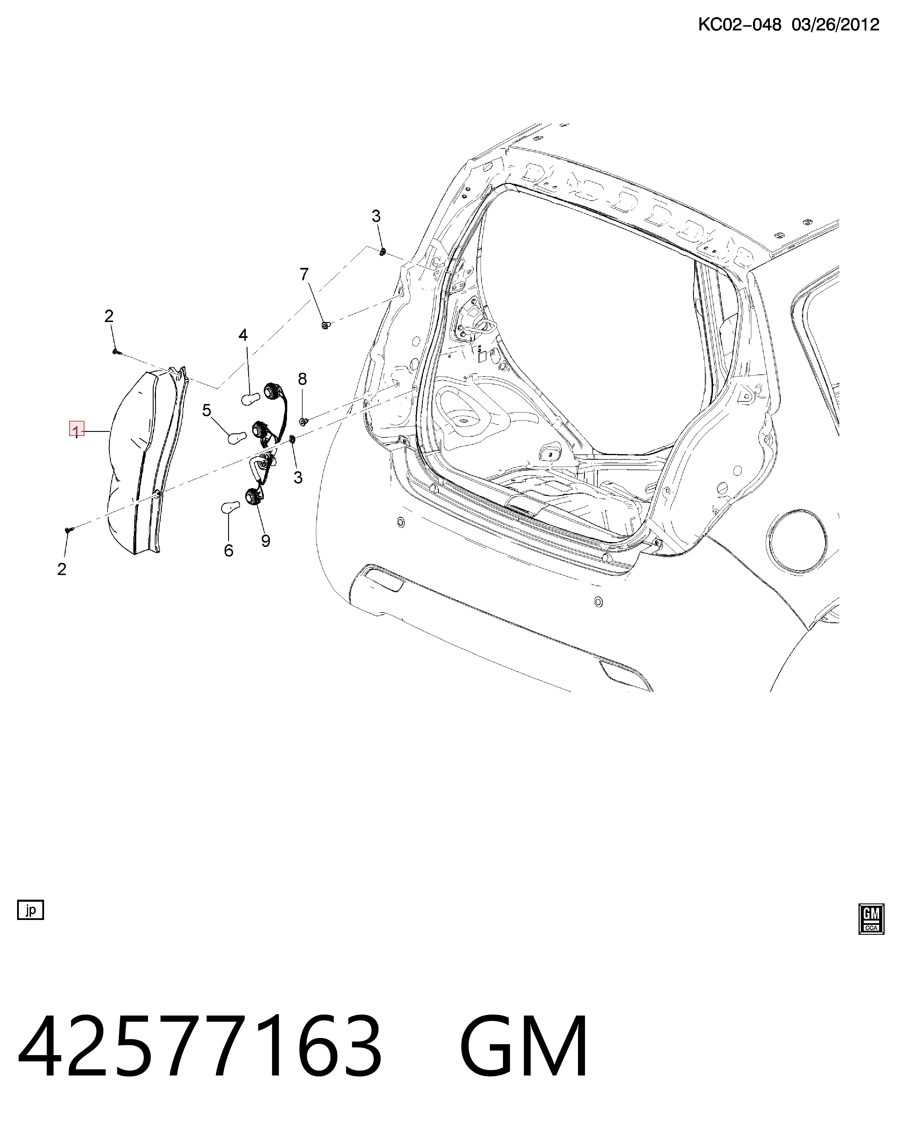 Lampa zespolona tylna lewa do Chevrolet Spark (Matiz)  M300