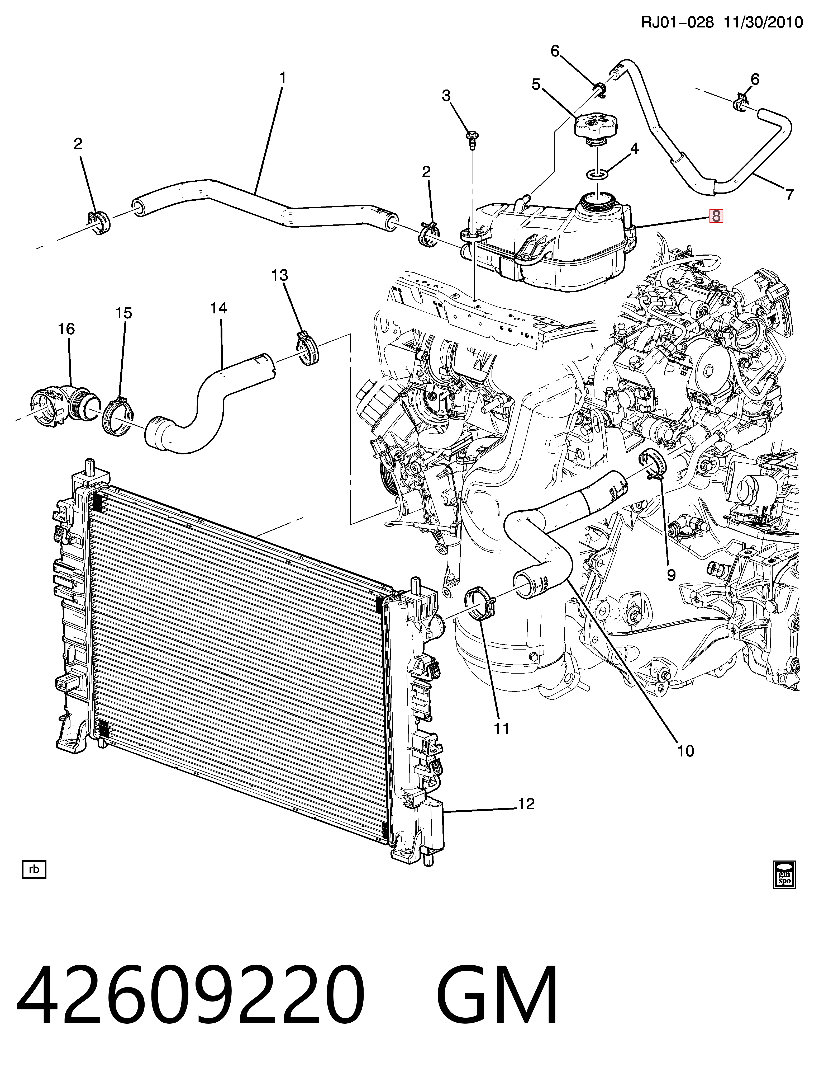 42609220 General Motors Zbiorniczek wyrównawczy układu chłodzenia