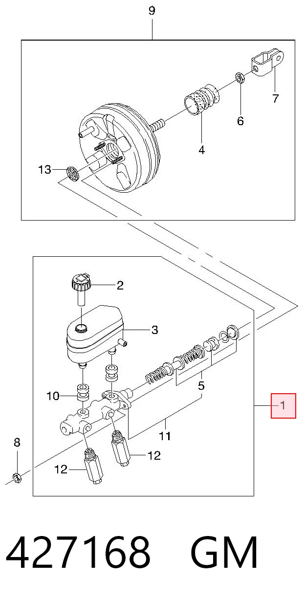 Główny cylinder hamulców Daewoo Nubira I kombi (J10, J15) (1997 - 2001) cena, od 62,55 USD