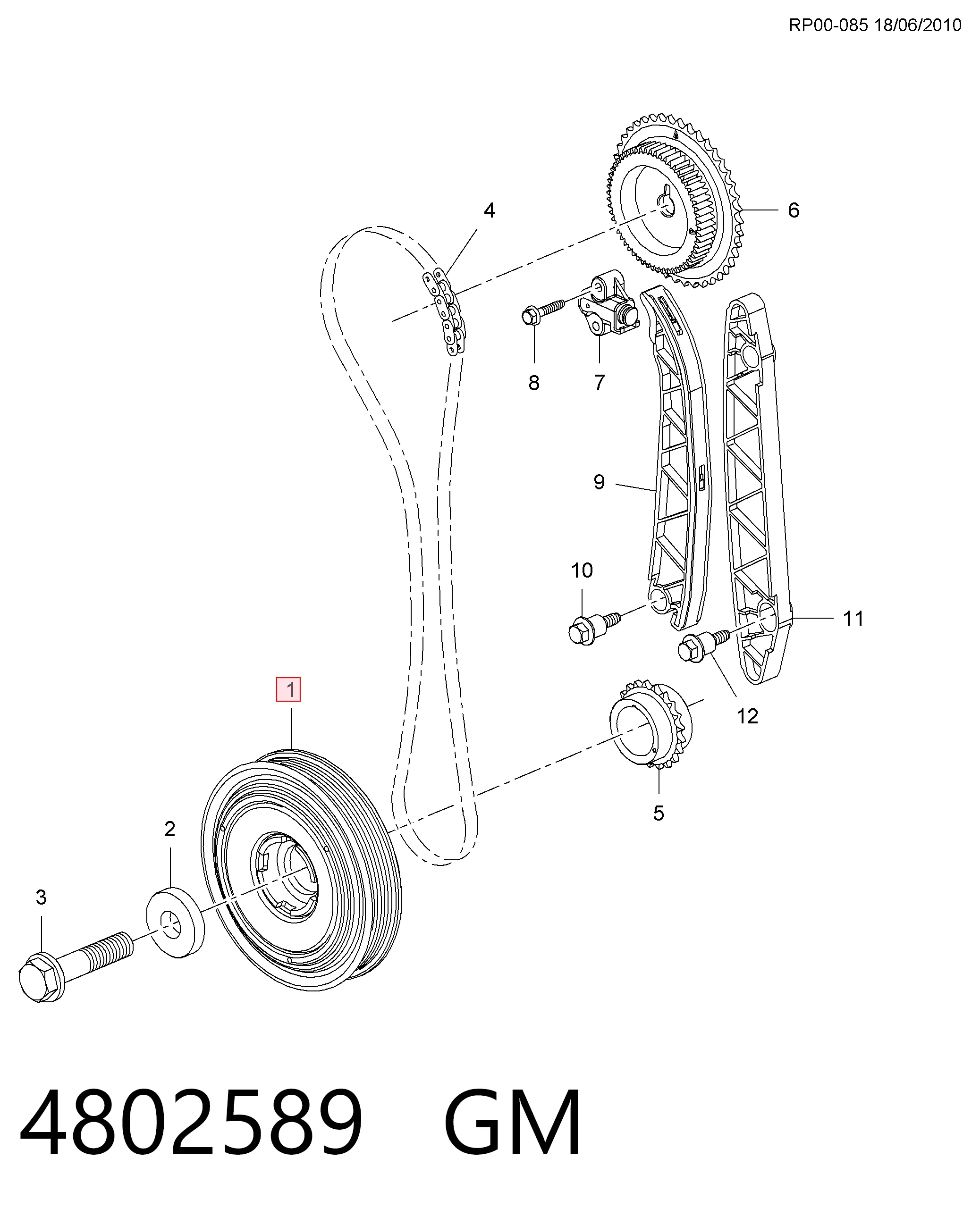 Koło pasowe wału korbowego Chevrolet Orlando 