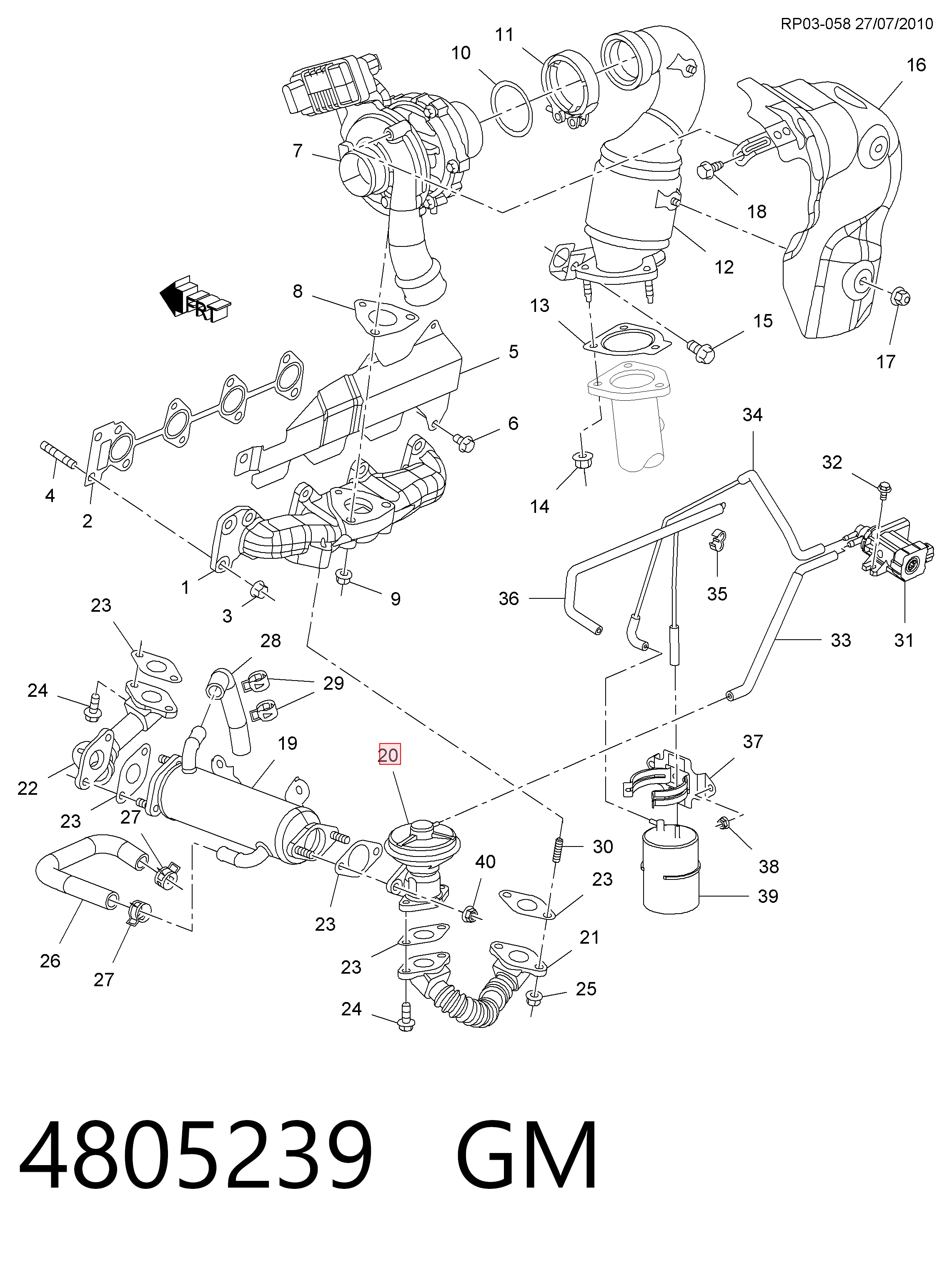 Zawór recyrkulacji spalin EGR do Chevrolet Lacetti  J200