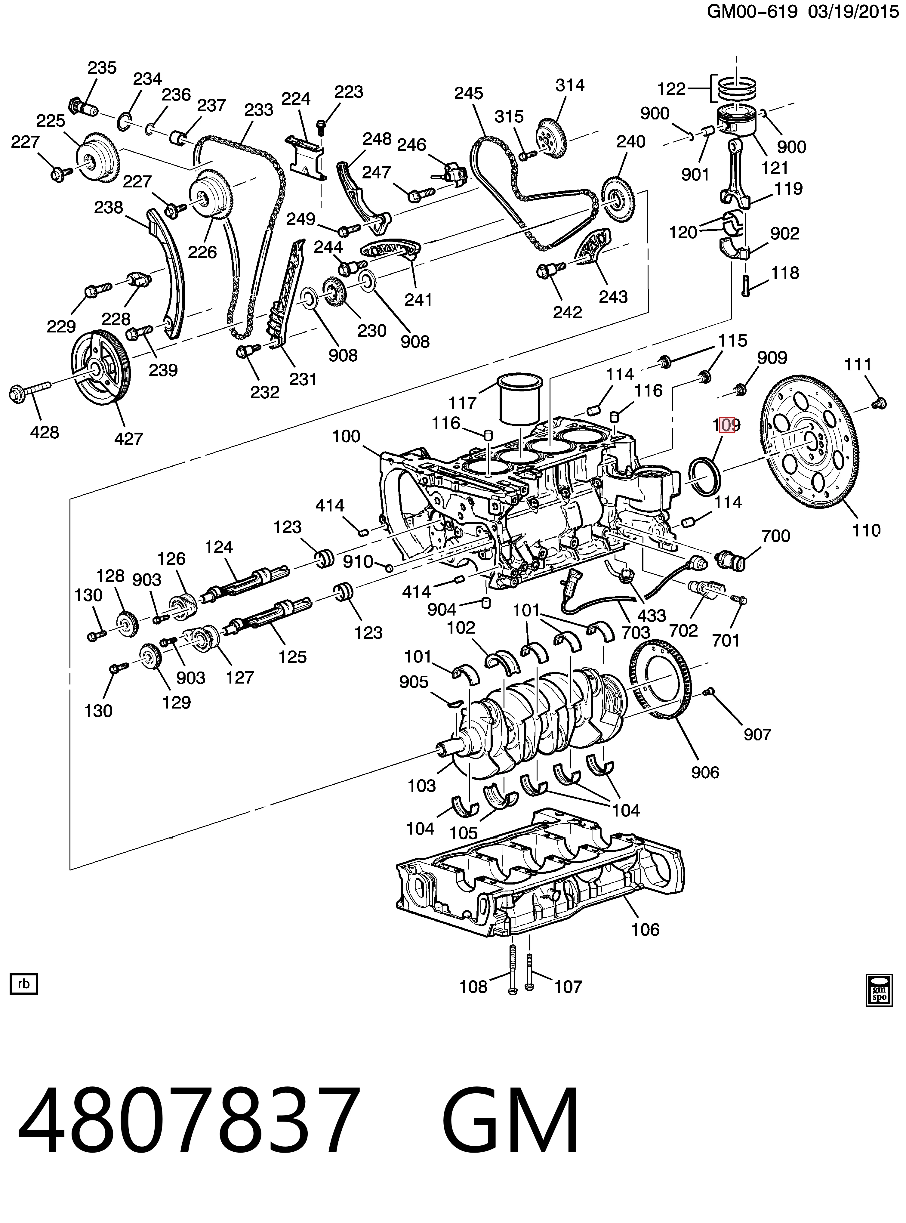 Uszczelniacz wału korbowego silnika tylny do Chevrolet Captiva I C100