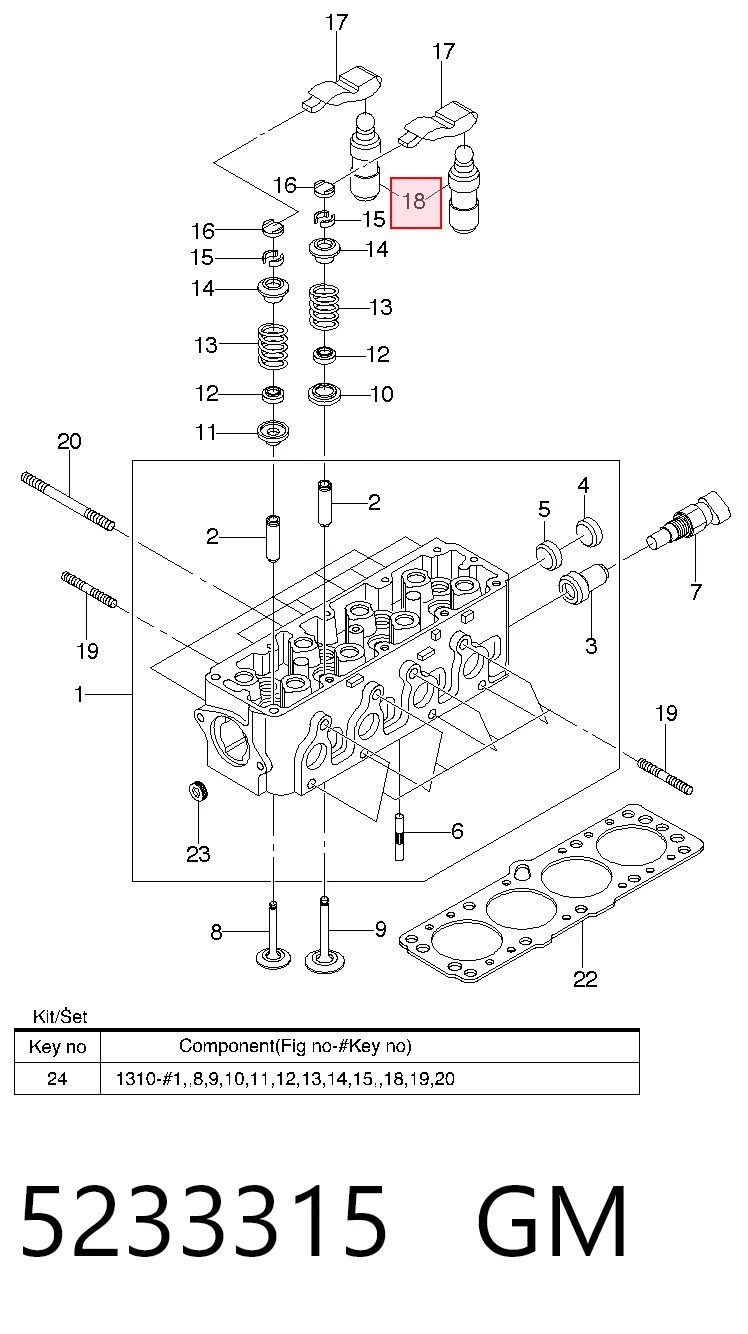 Kompensator hydrauliczny (popychacz hydrauliczny), popychacz zaworu do Opel Omega A 16, 17, 19