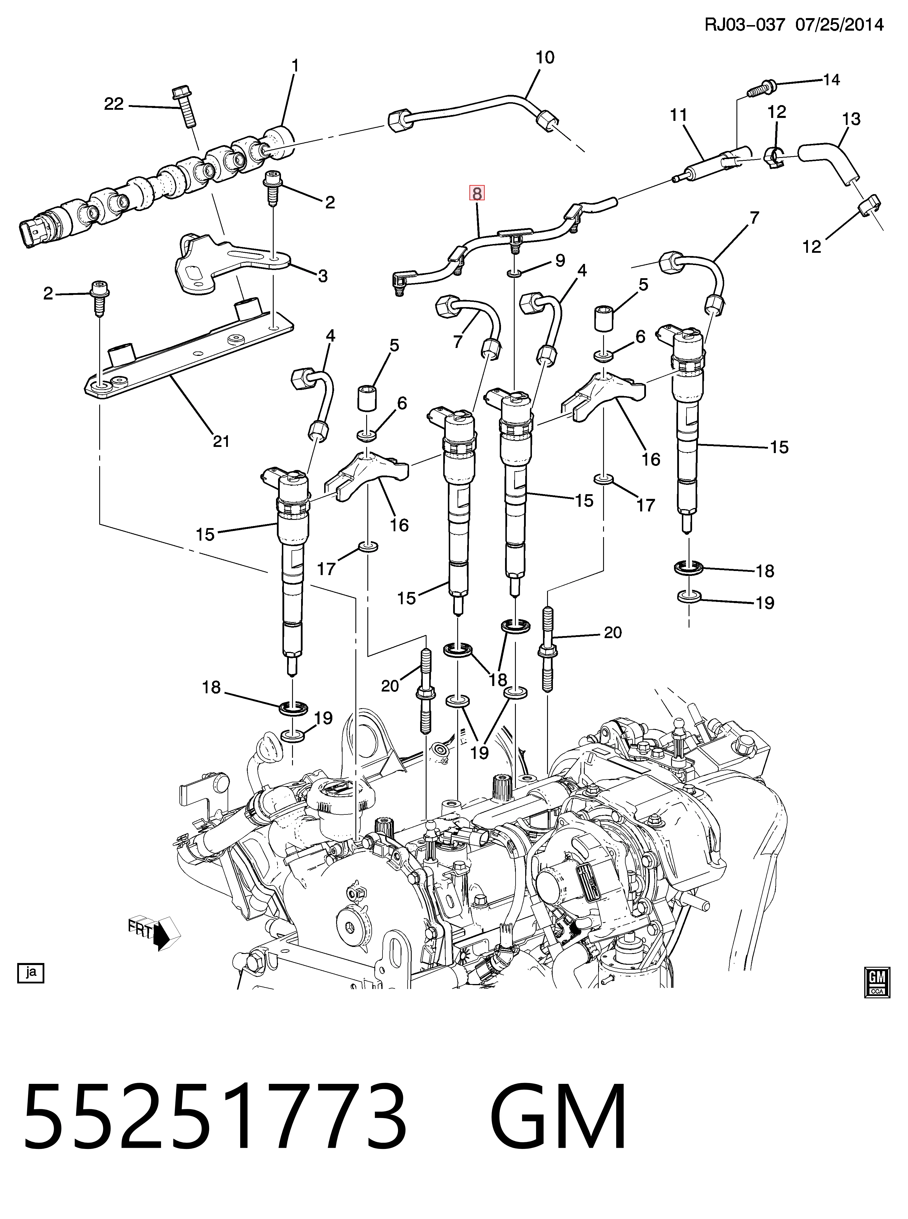 Rurka paliwa, zwrotna od wtryskiwaczy do Chevrolet Aveo T300
