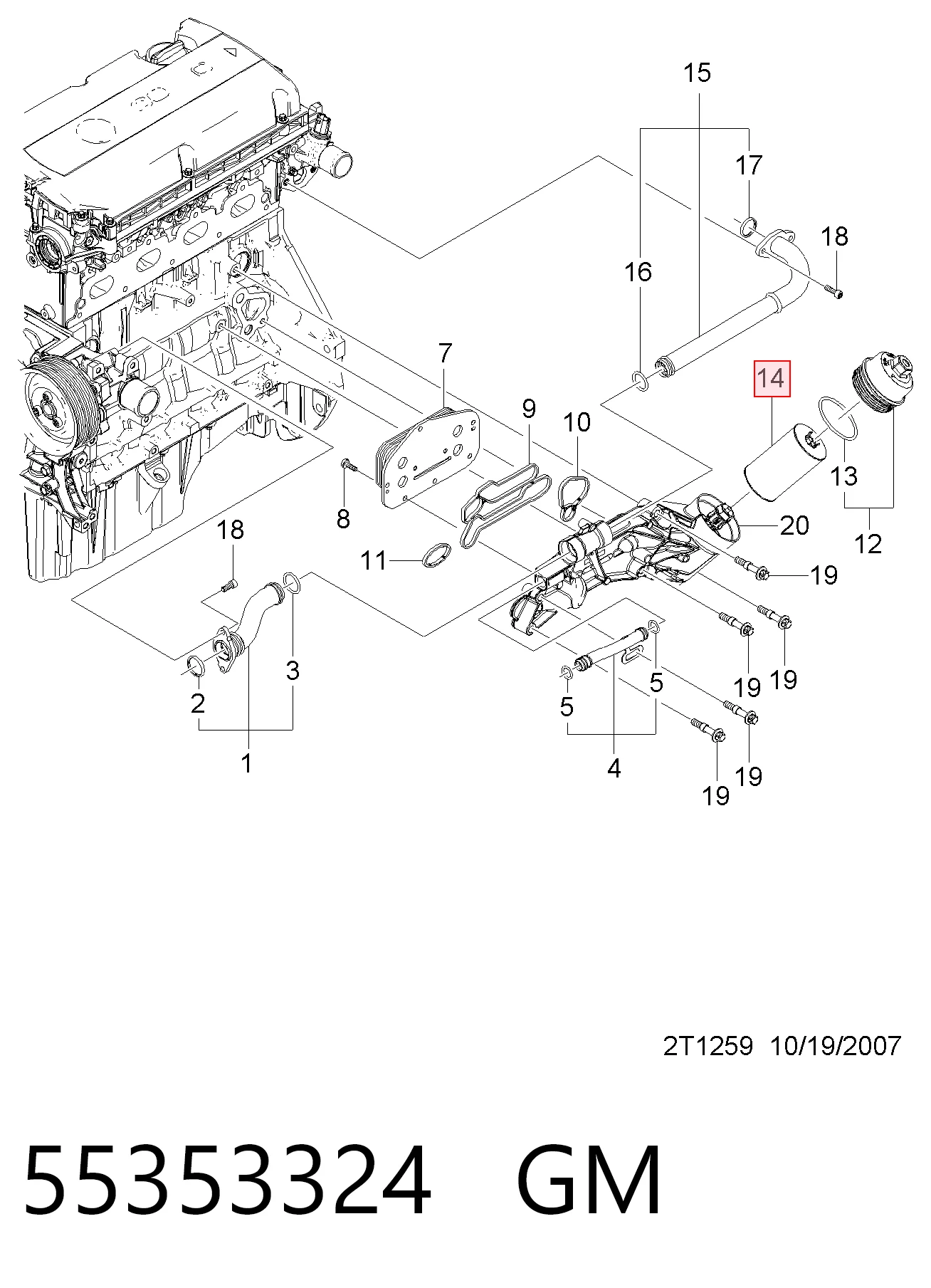 55353324 General Motors Filtr oleju