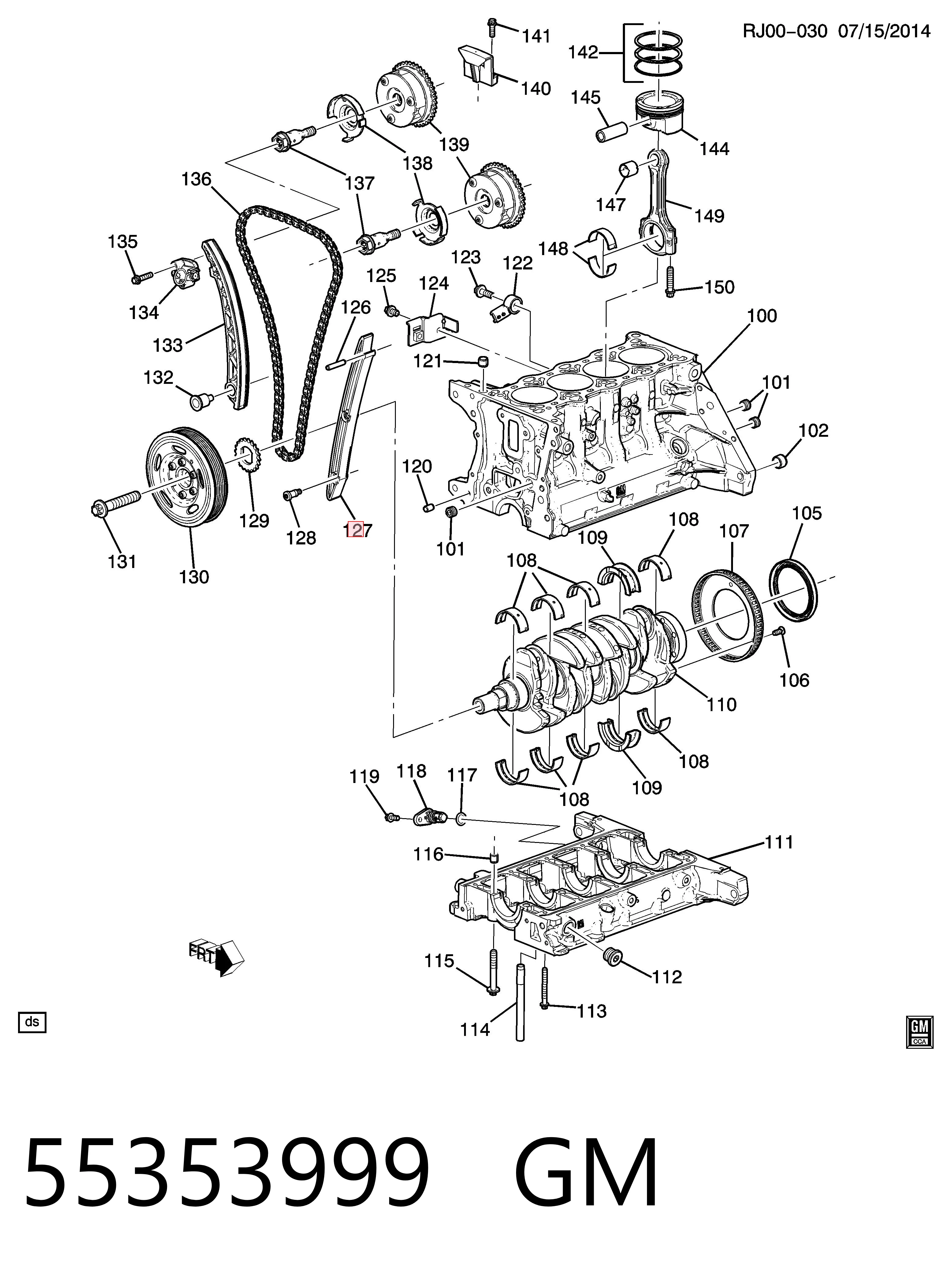 55353999 General Motors Łańcuch rozrządu, zestaw