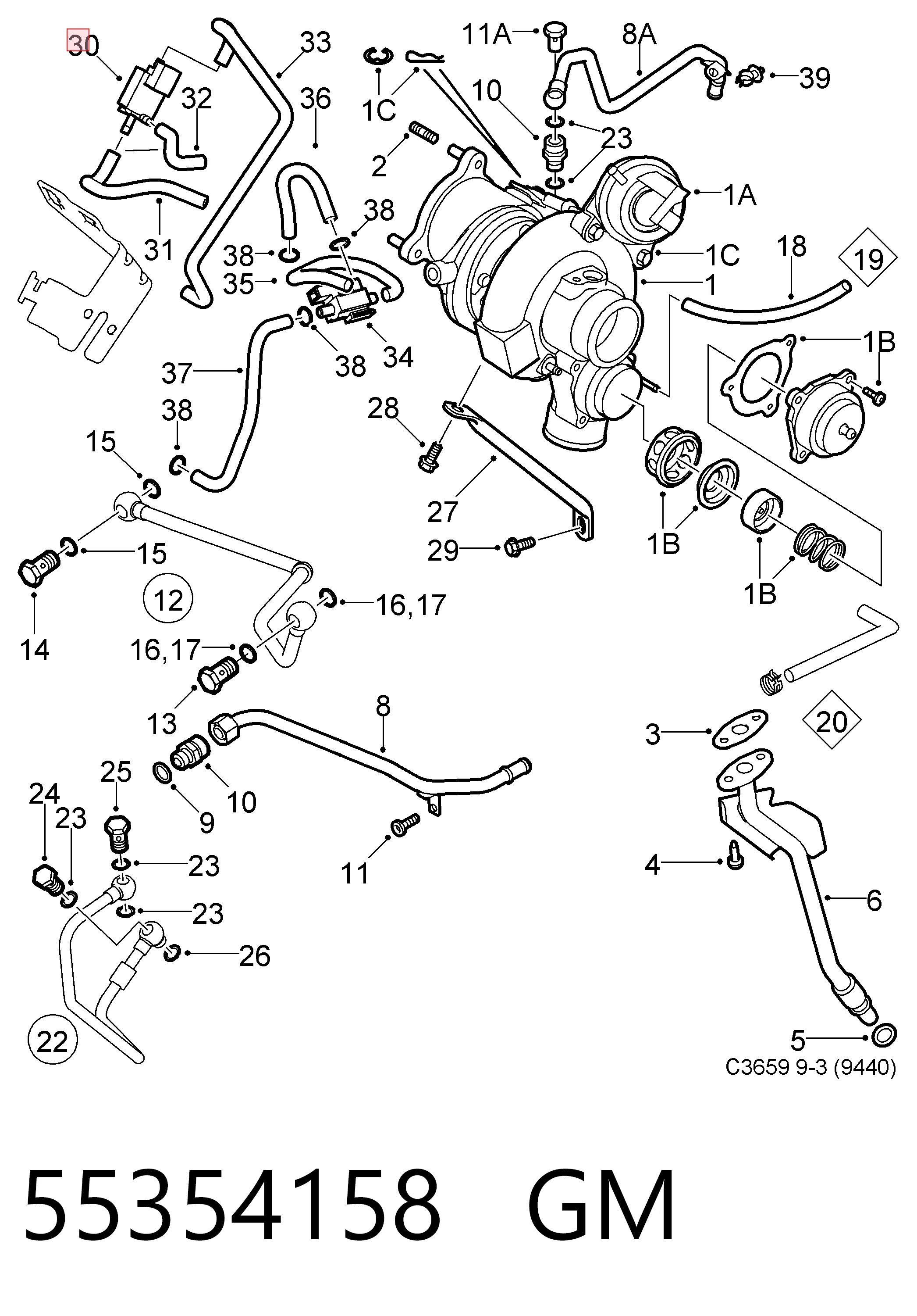Zawór przełączający systemu doprowadzenia powietrza 55354158 Peugeot/Citroen
