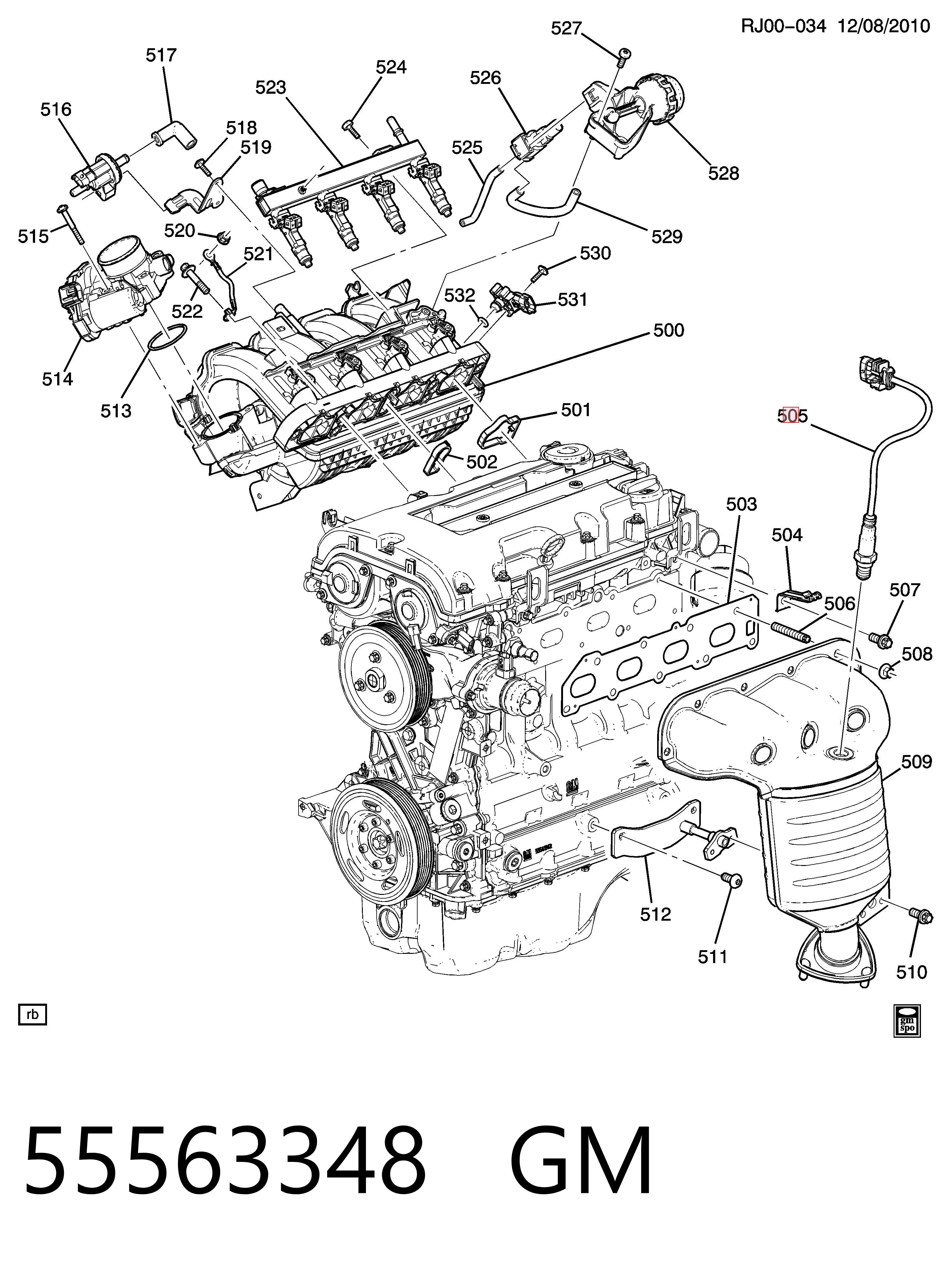55563348 General Motors Sonda lambda, czujnik tlenu