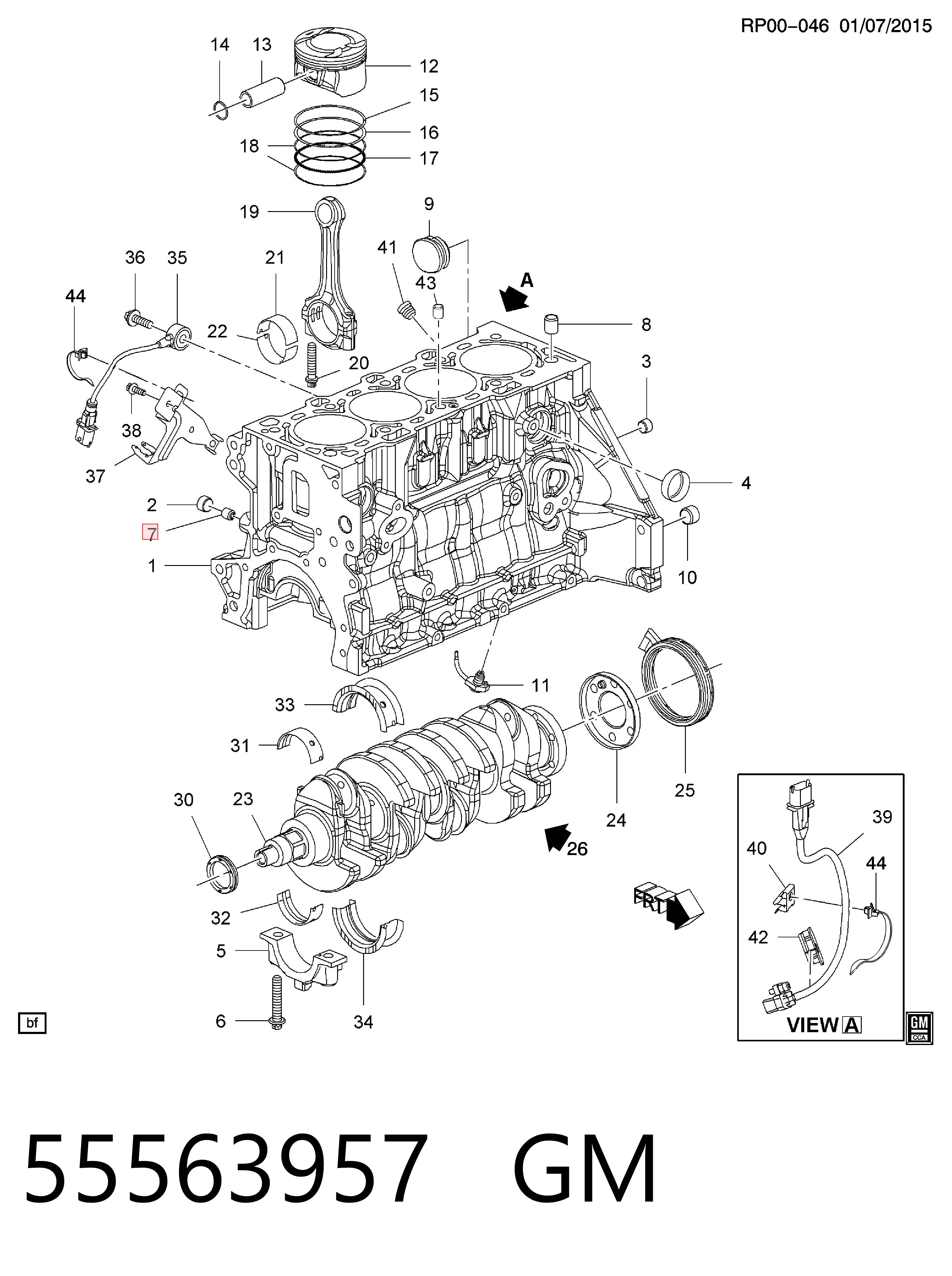 55563957 General Motors Zawór ograniczаnia ciśnienia oleju w głowicy cylindrów
