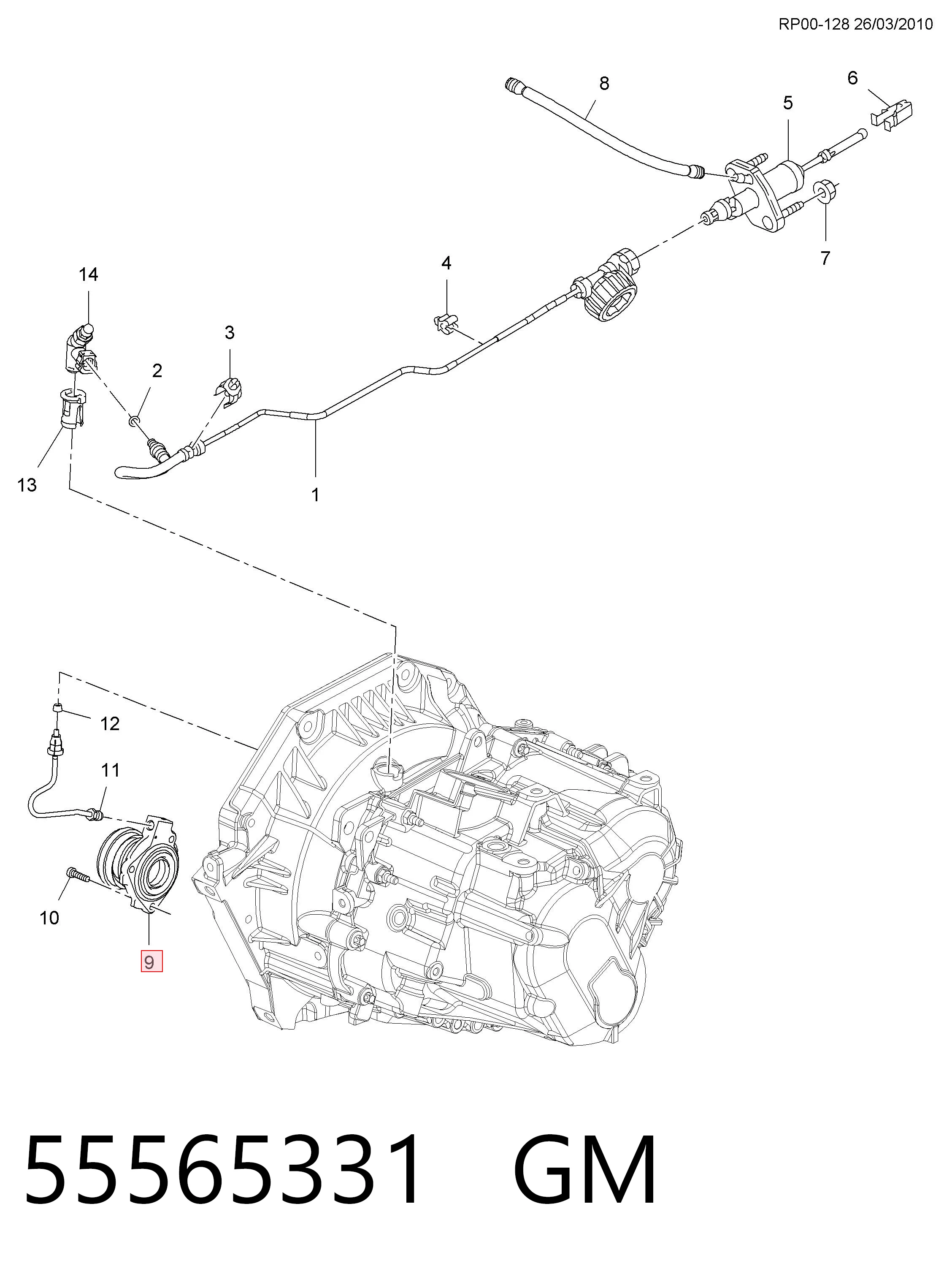 0986486638 Bosch Cylinder roboczy sprzęgła (wysprzęglik) w komplecie z łożyskiem wyciskowym