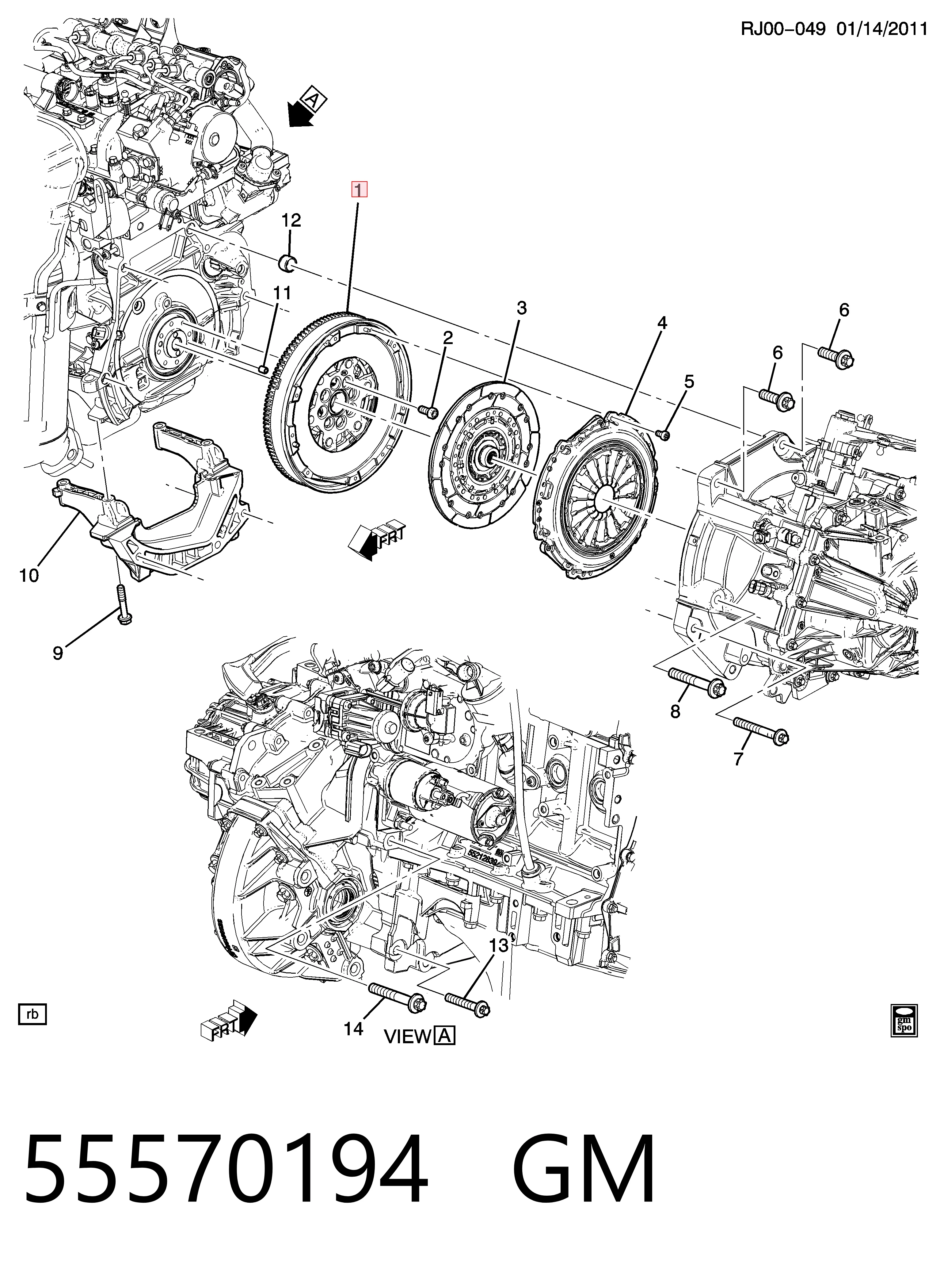Koło zamachowe silnika Chevrolet Aveo III sedana (T300) (2011 - 2020) cena, od 446,60 USD