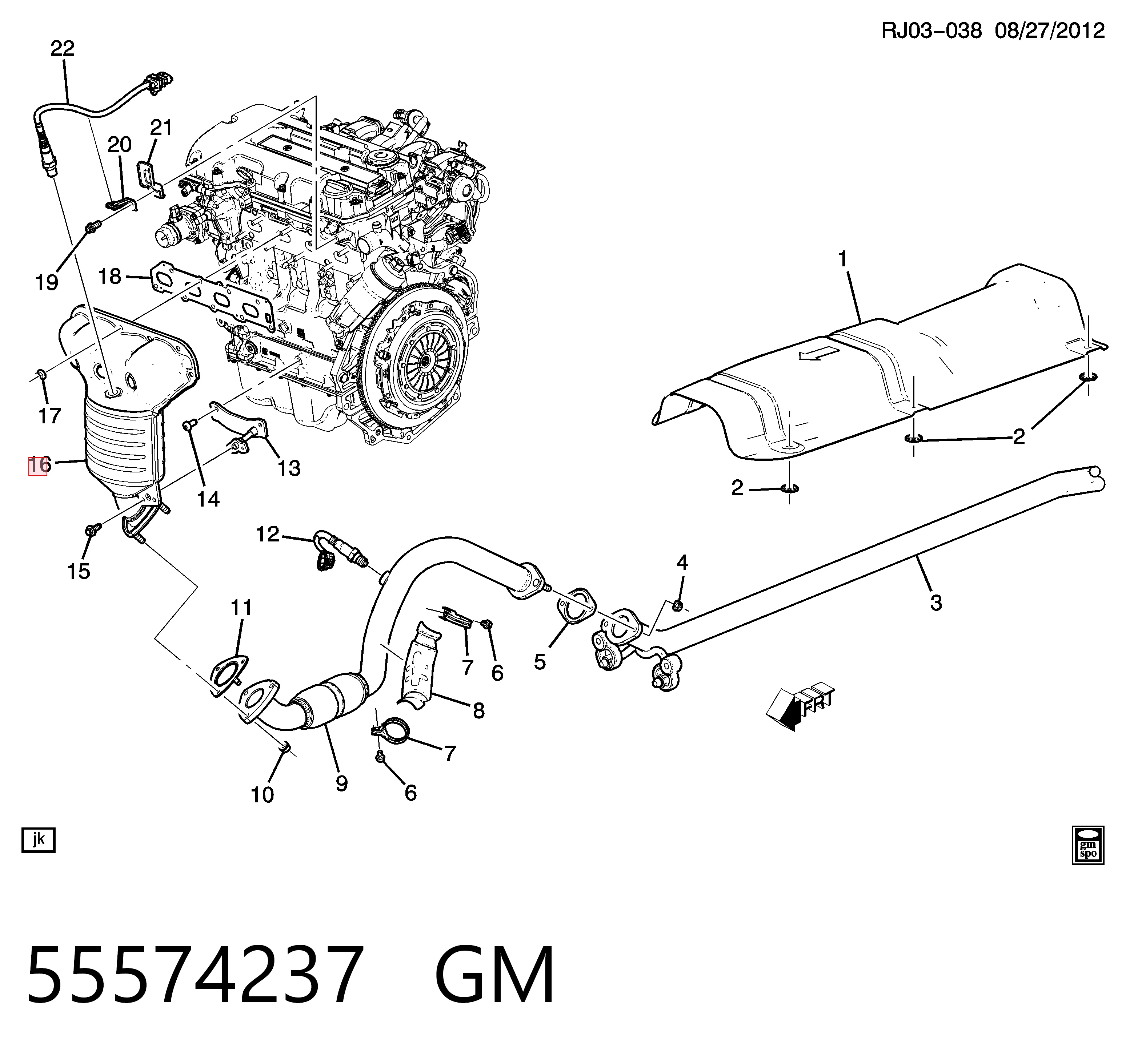 Kolektor wydechowy Opel Corsa D