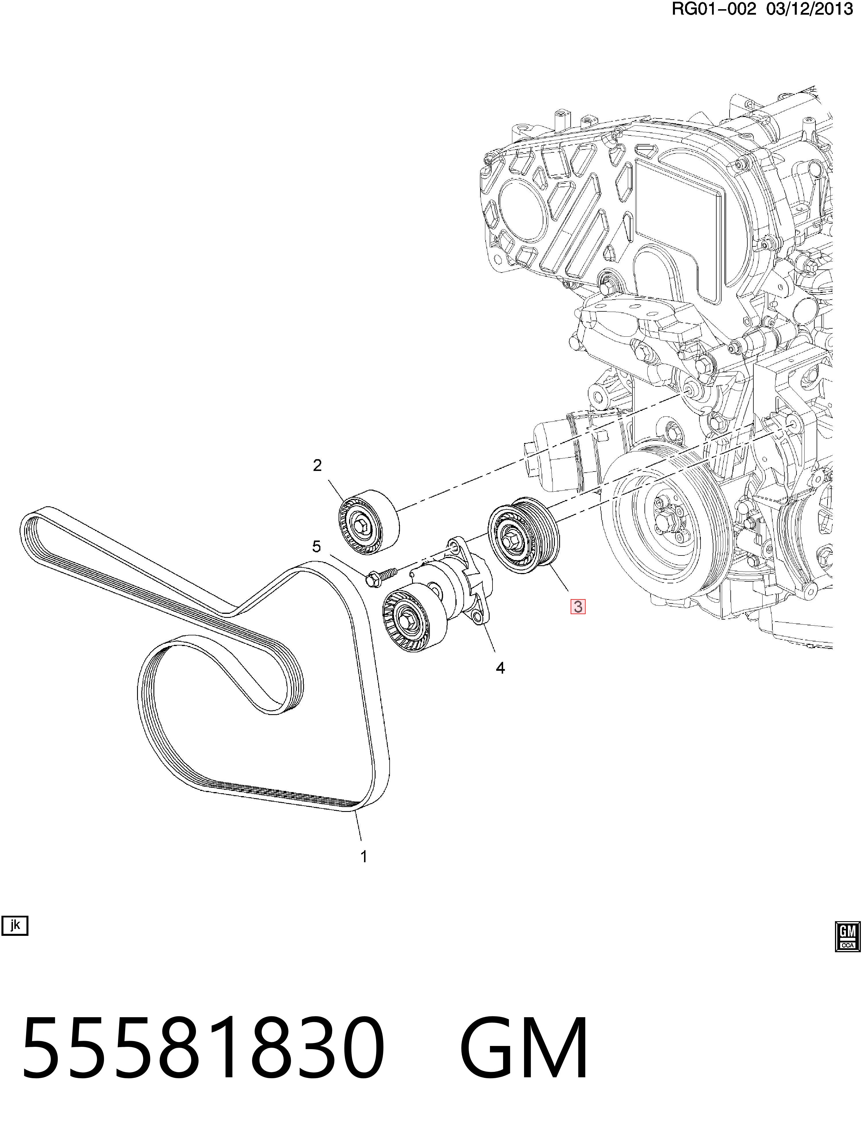55581830 General Motors Rolka prowadząca, kierunkowa paska napędowego