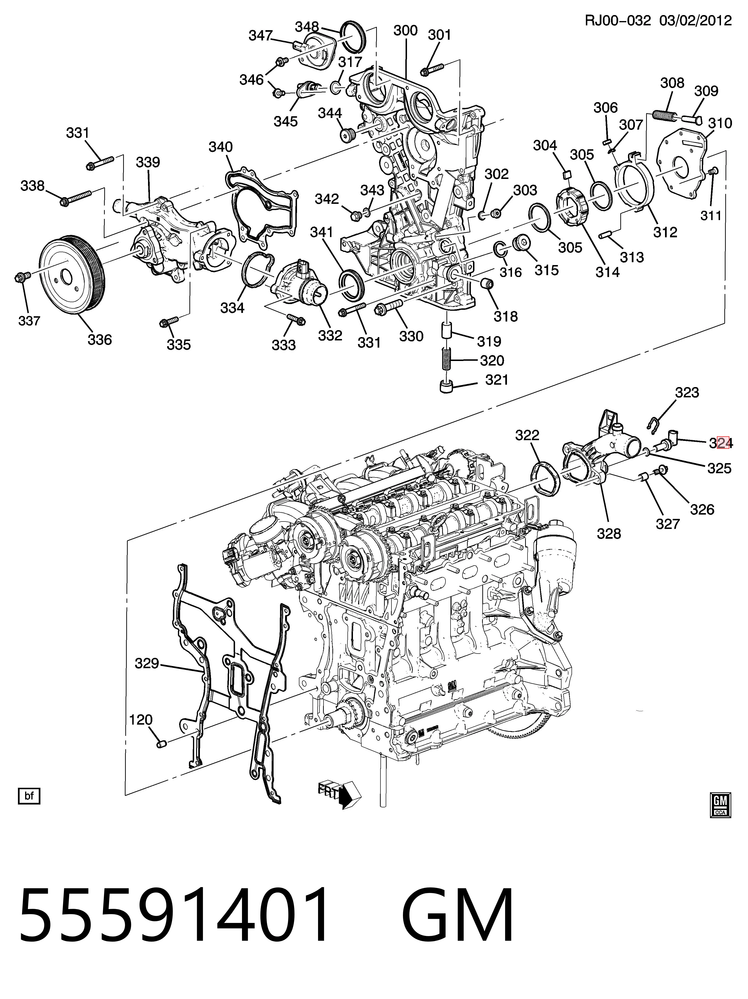 55591401 General Motors Czujnik temperatury płynu chłodzącego