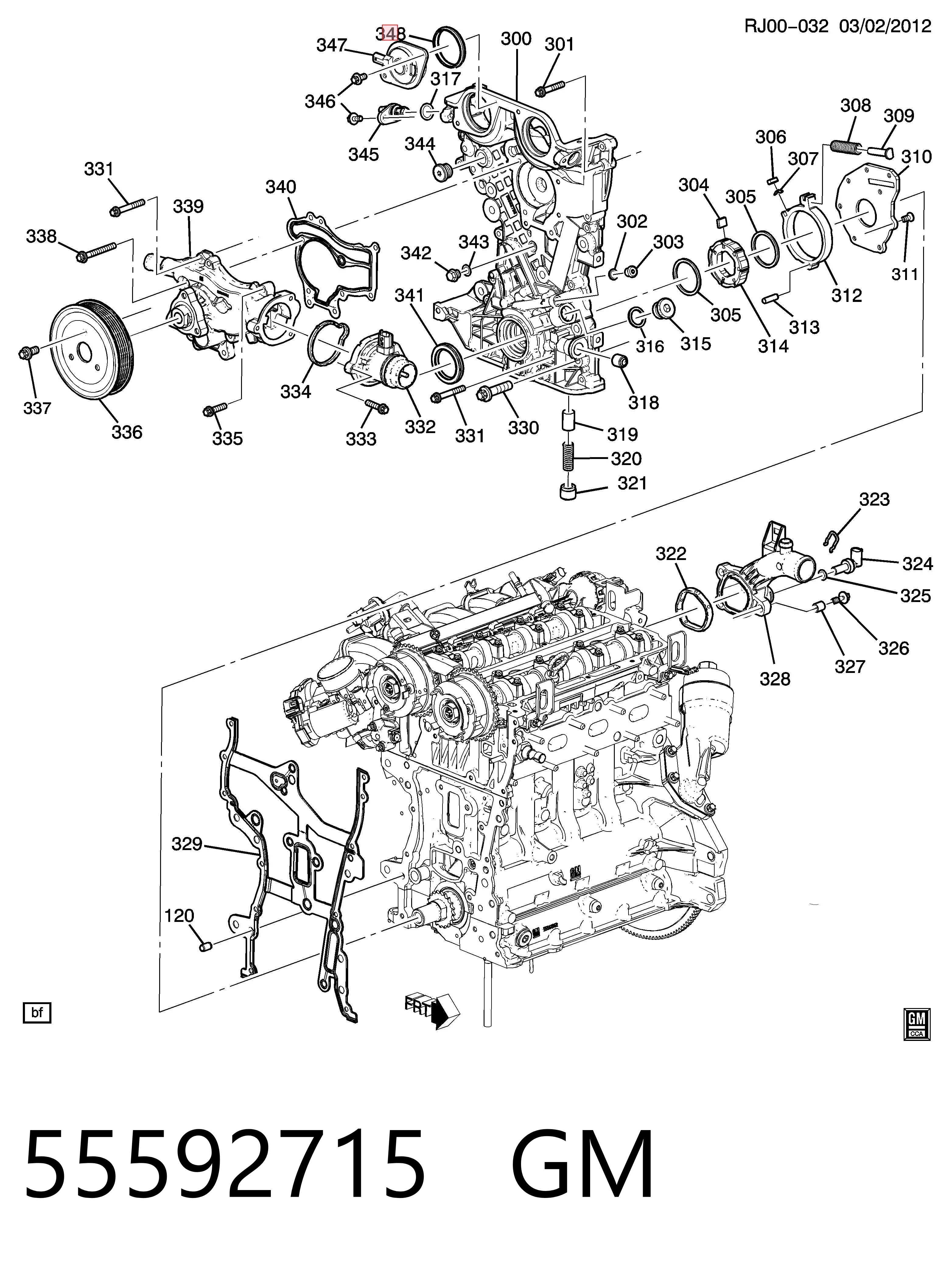 55592715 General Motors Uszczelka regulatora faz rozrządu