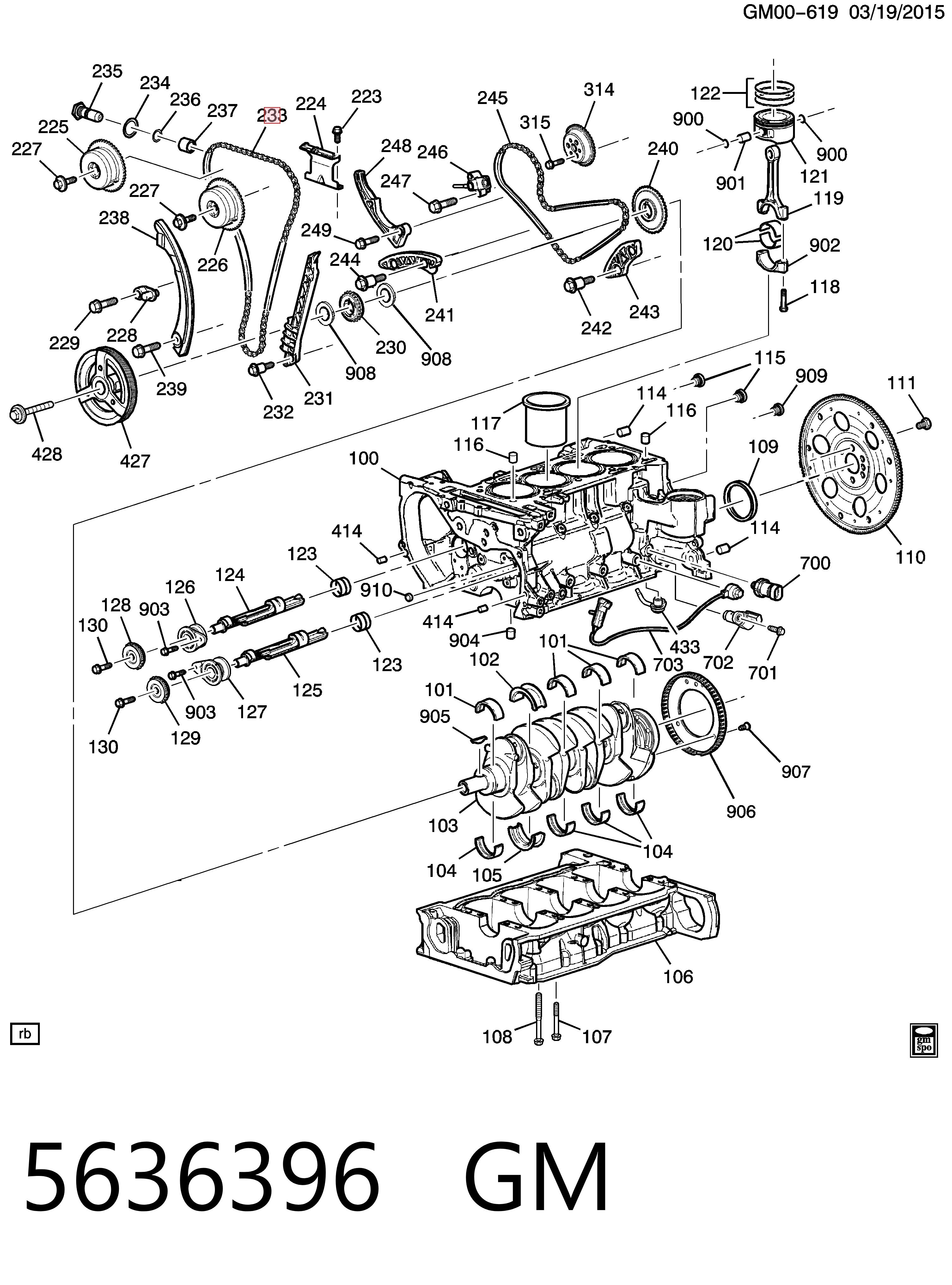 Do koszyka Łańcuch rozrządu Opel Vectra B 36