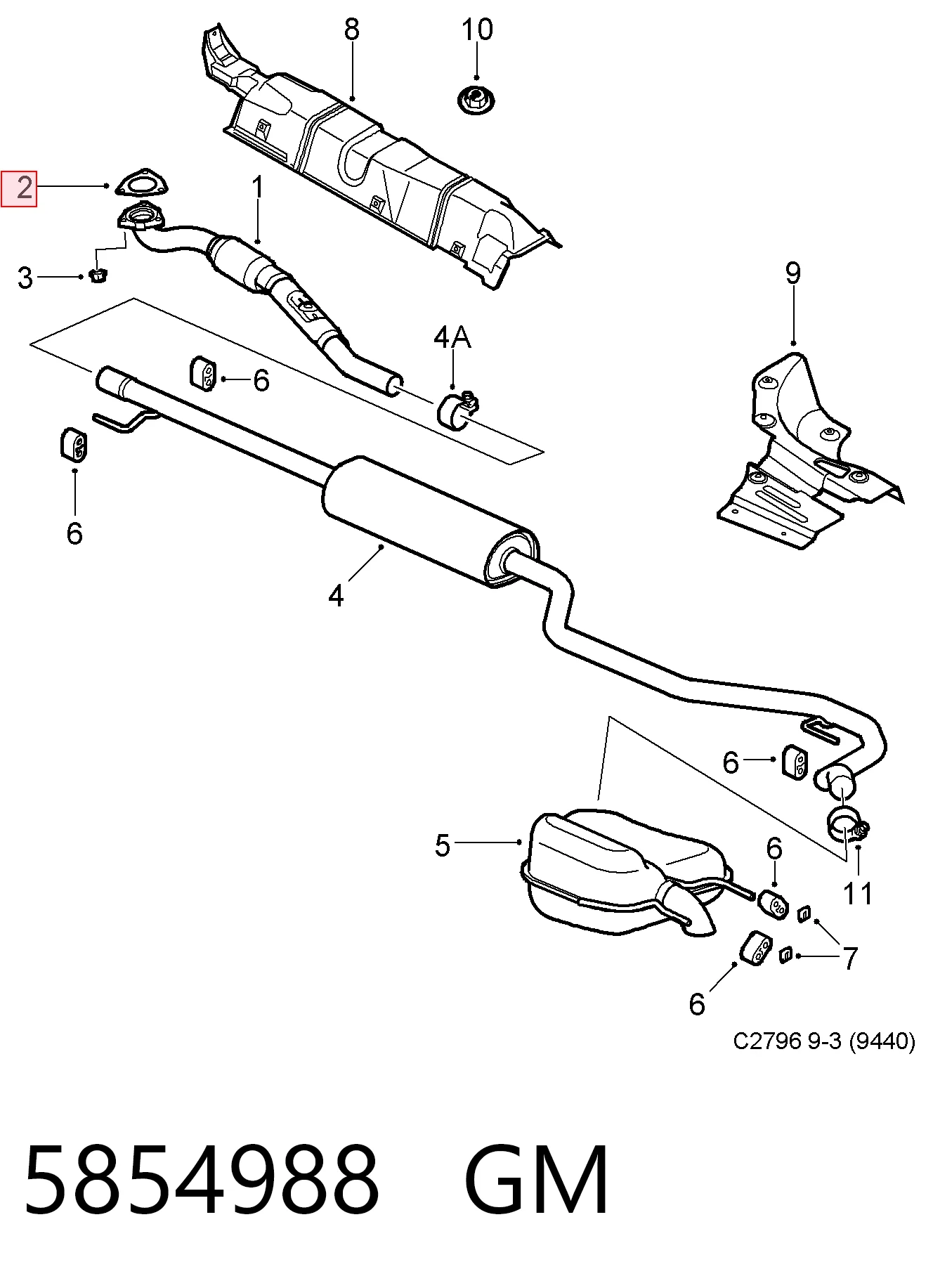 Uszczelka rury odbiornika tłumika do Opel Zafira A F75