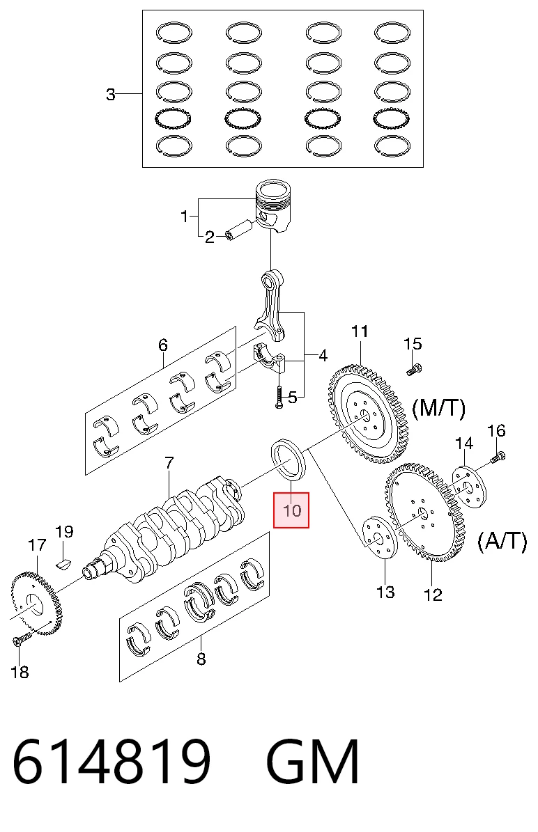 Uszczelniacz wału korbowego silnika tylny Chevrolet Lacetti sedana (J200) (2003 - 2013) cena, od 10,10 USD