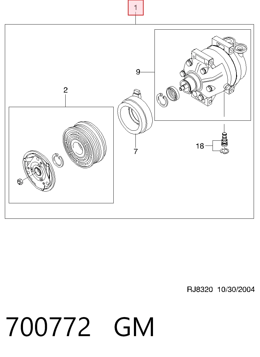 700772 General Motors Sprężarka klimatyzacji