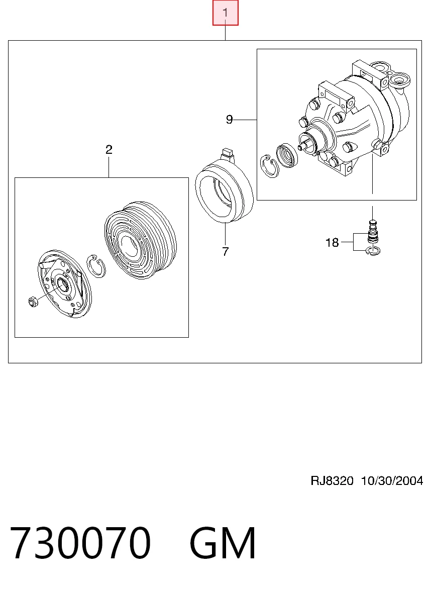 730070 General Motors Sprężarka klimatyzacji