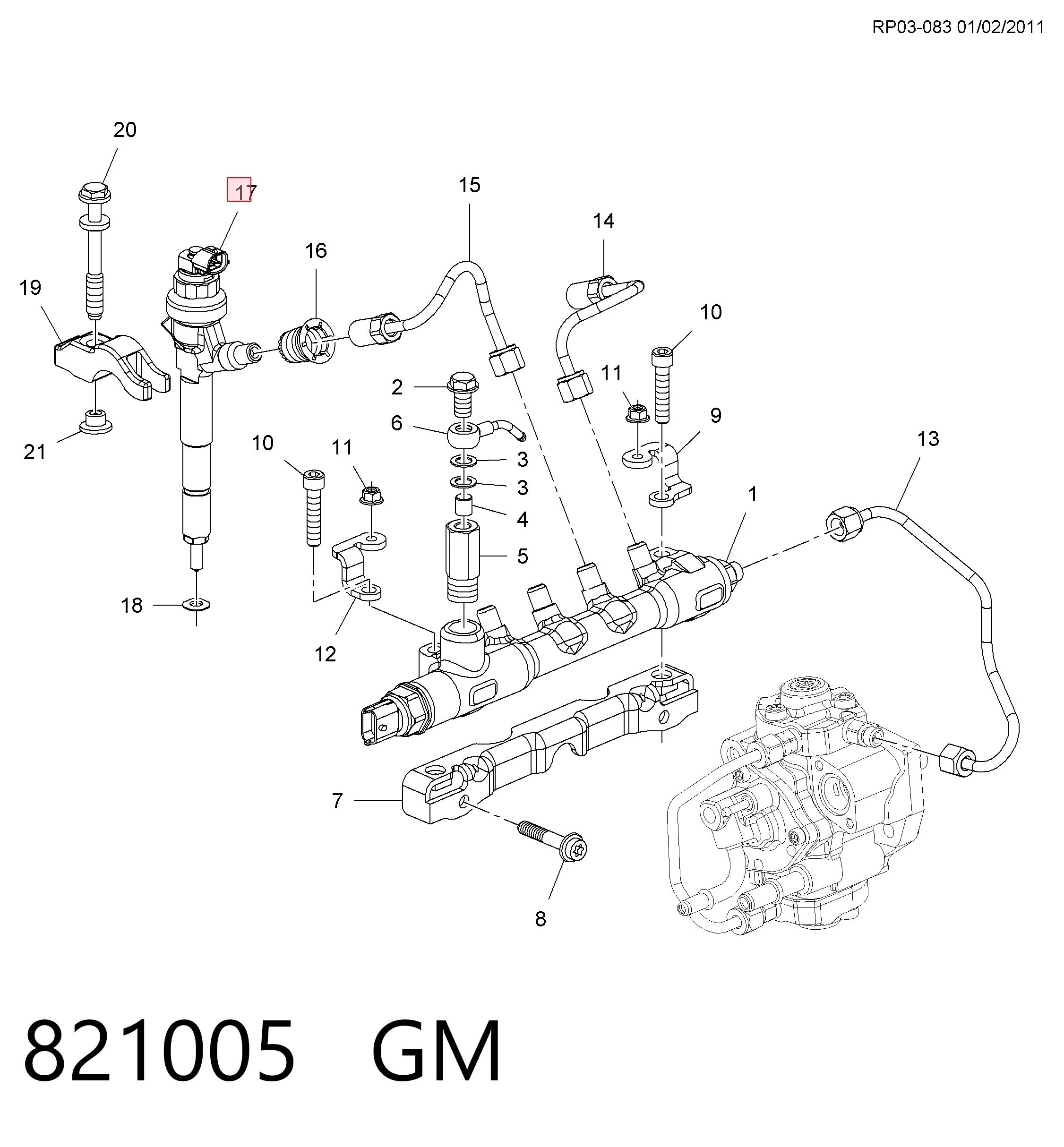 821005 General Motors Wtryskiwacz paliwa