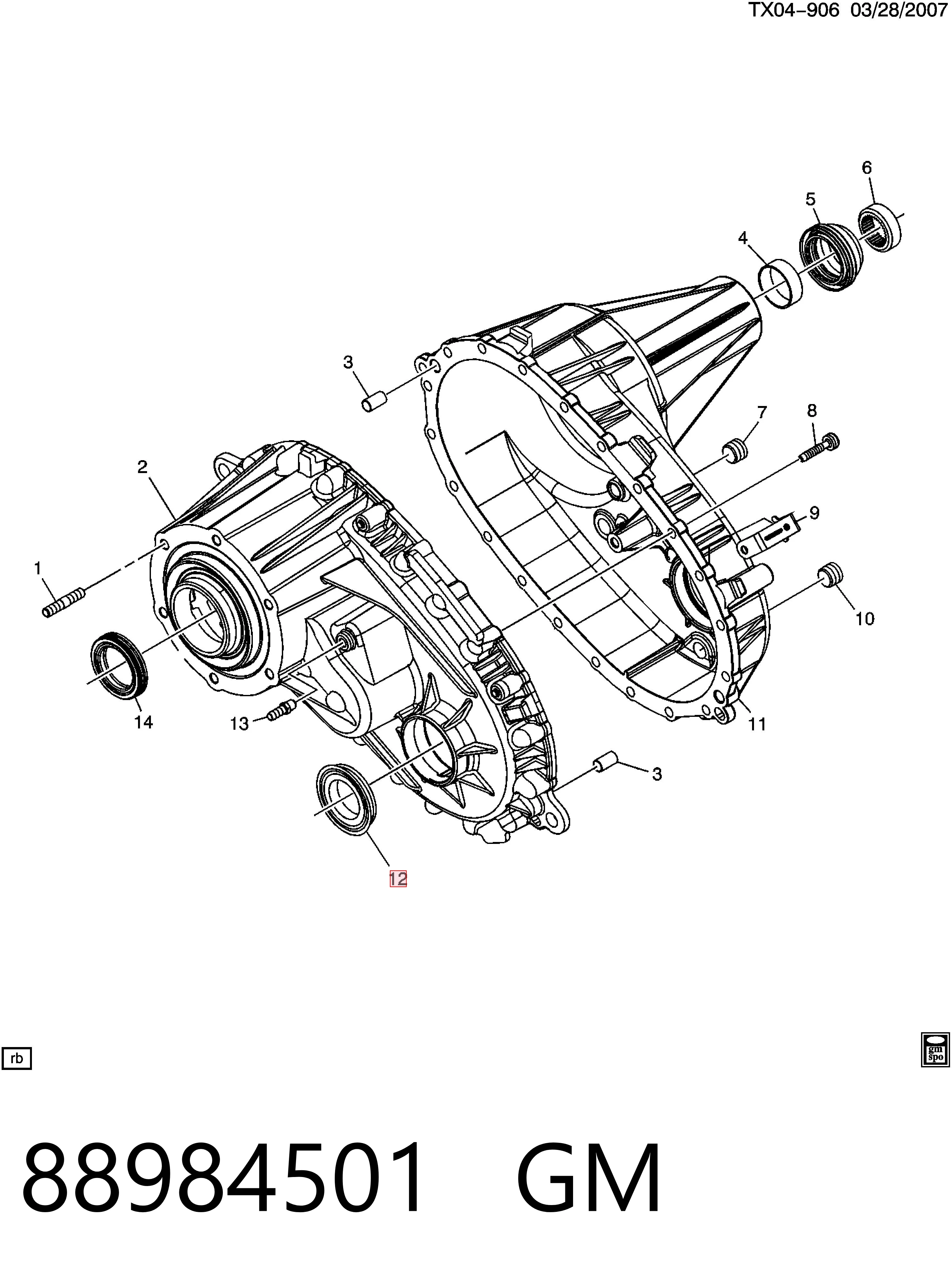 88984501 General Motors Uszczelniacz skrzyni rozdzielczej, wału sprzęgłowego