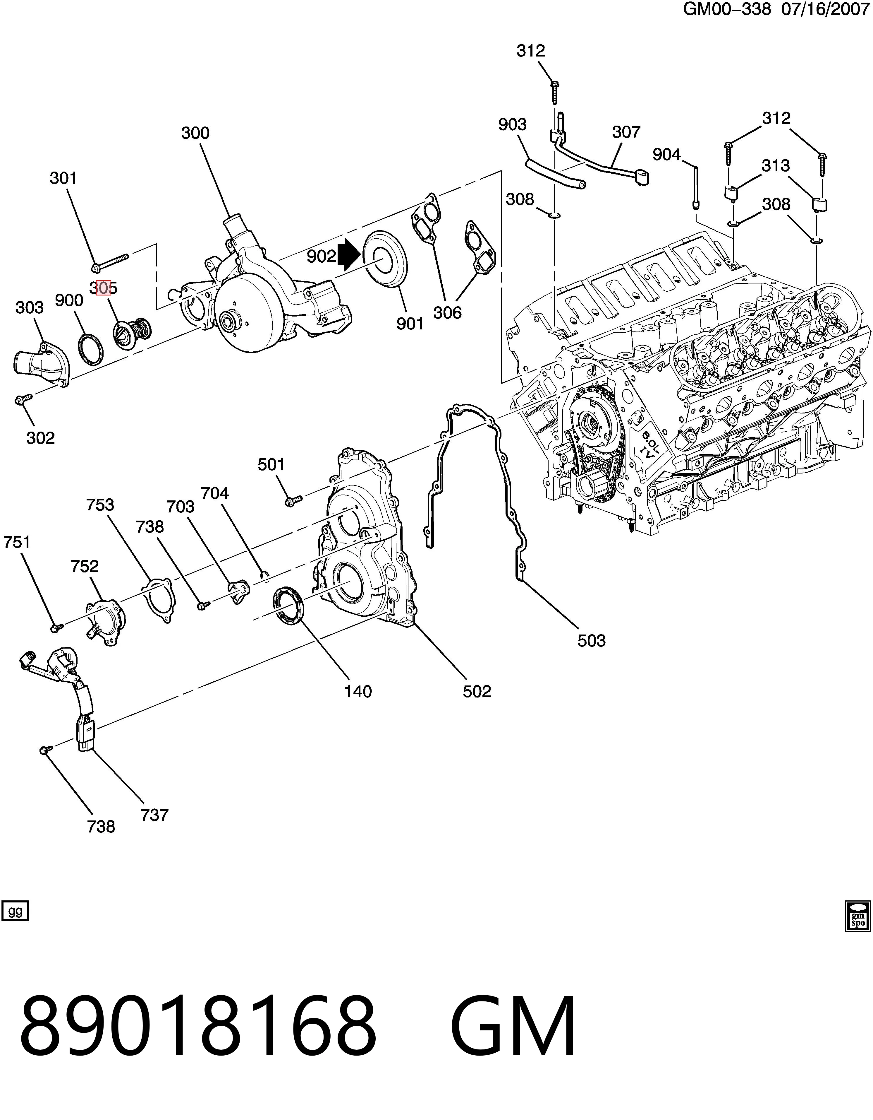 89018168 General Motors Termostat