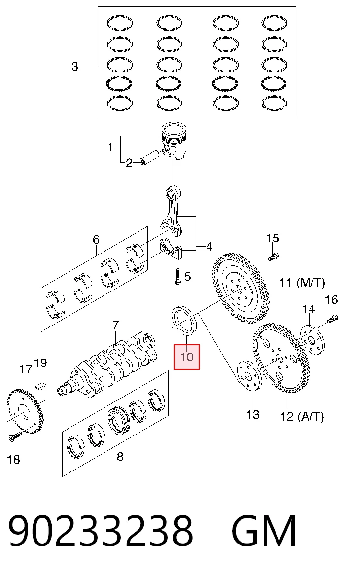 Do koszyka Uszczelniacz wału korbowego silnika tylny Chevrolet Lacetti  J200