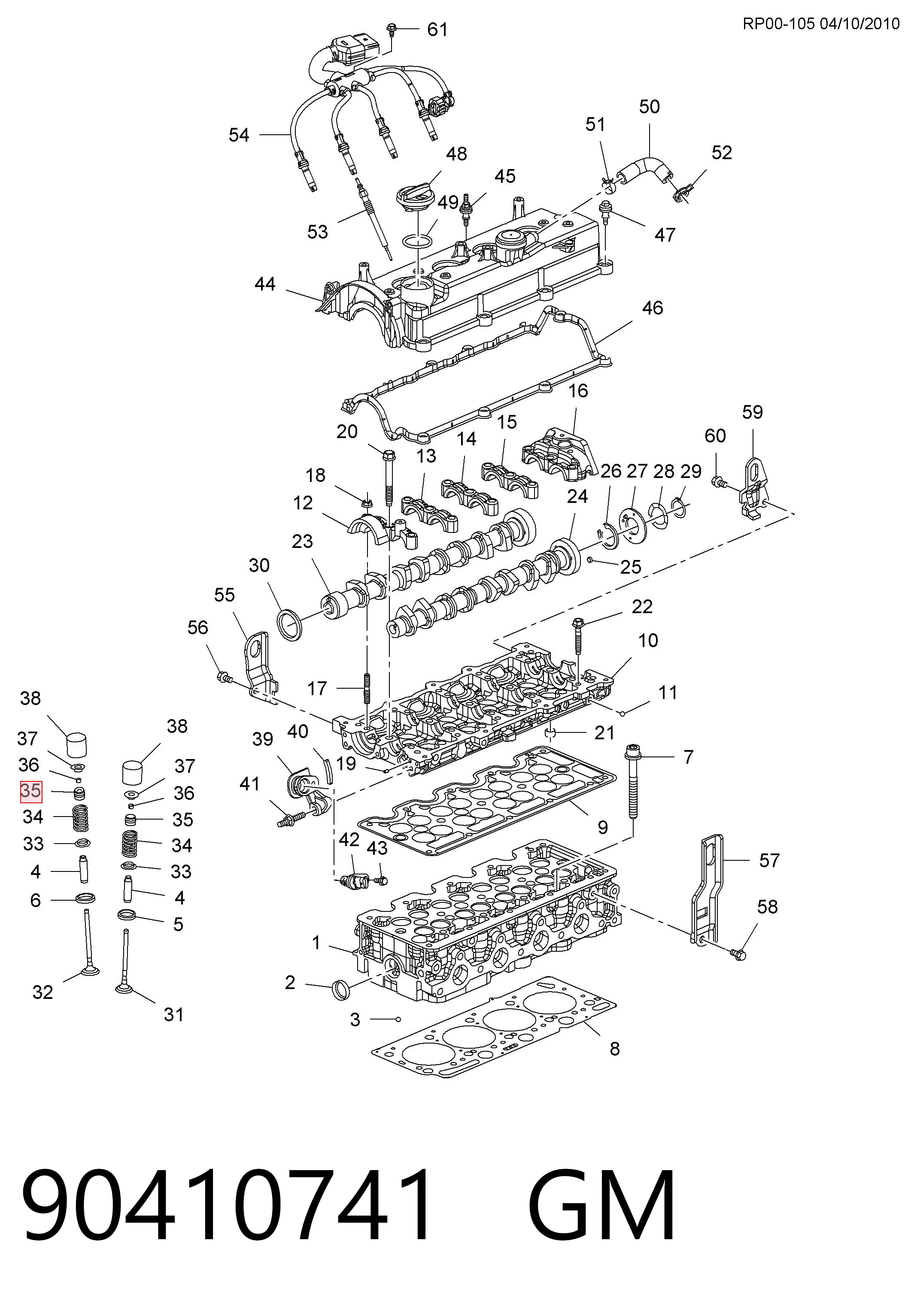 Uszczelniacz zaworu dolotowego/wylotowego do Opel Astra F 51, 52, F35, M35