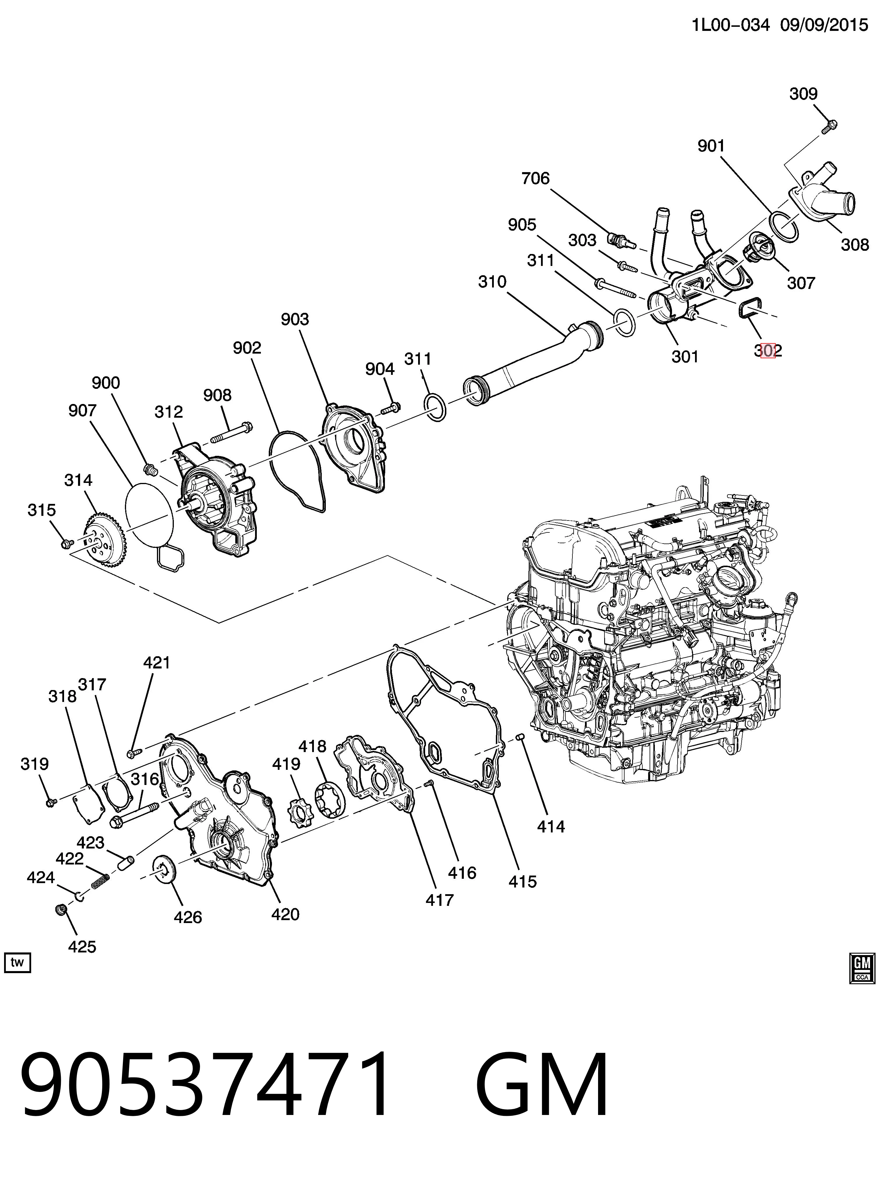 90537471 General Motors Uszczelka obudowy termostatu