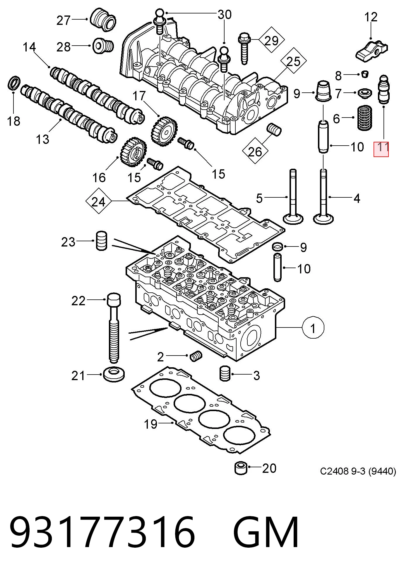 Kompensator hydrauliczny (popychacz hydrauliczny), popychacz zaworu Opel Zafira B minivan (A05) (2005 - 2011) cena, od 10,73 USD