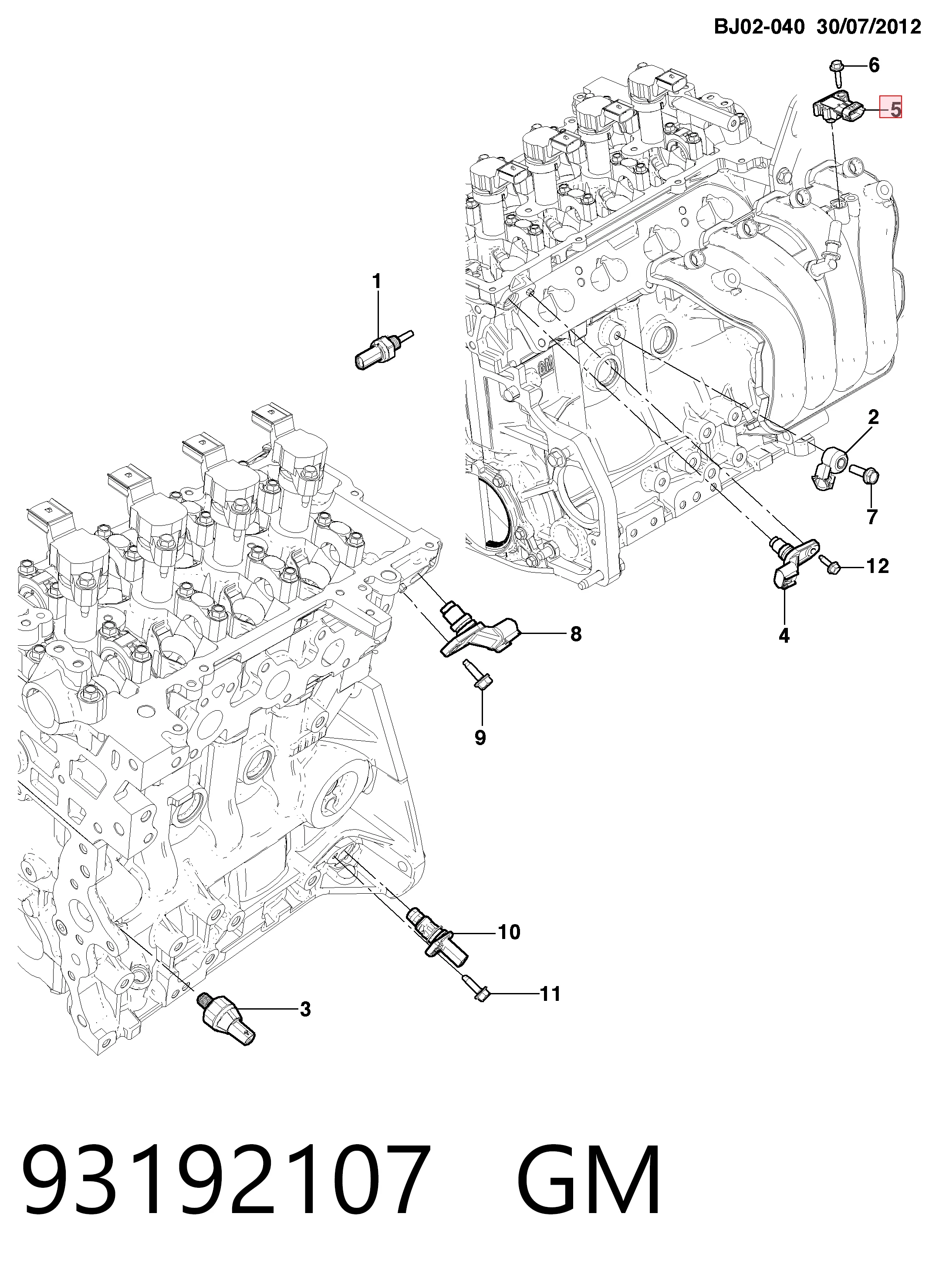 93192107 General Motors Czujnik ciśnienia w kolektorze ssącym, MAP