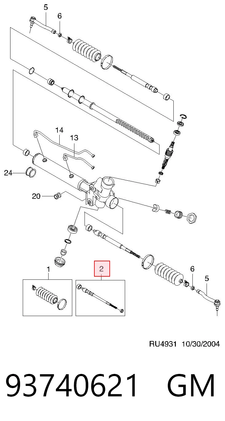 Drążek kierowniczy Chevrolet Tacuma minivan (KLAU) (2000 - 2026) cena, od 15,18 USD