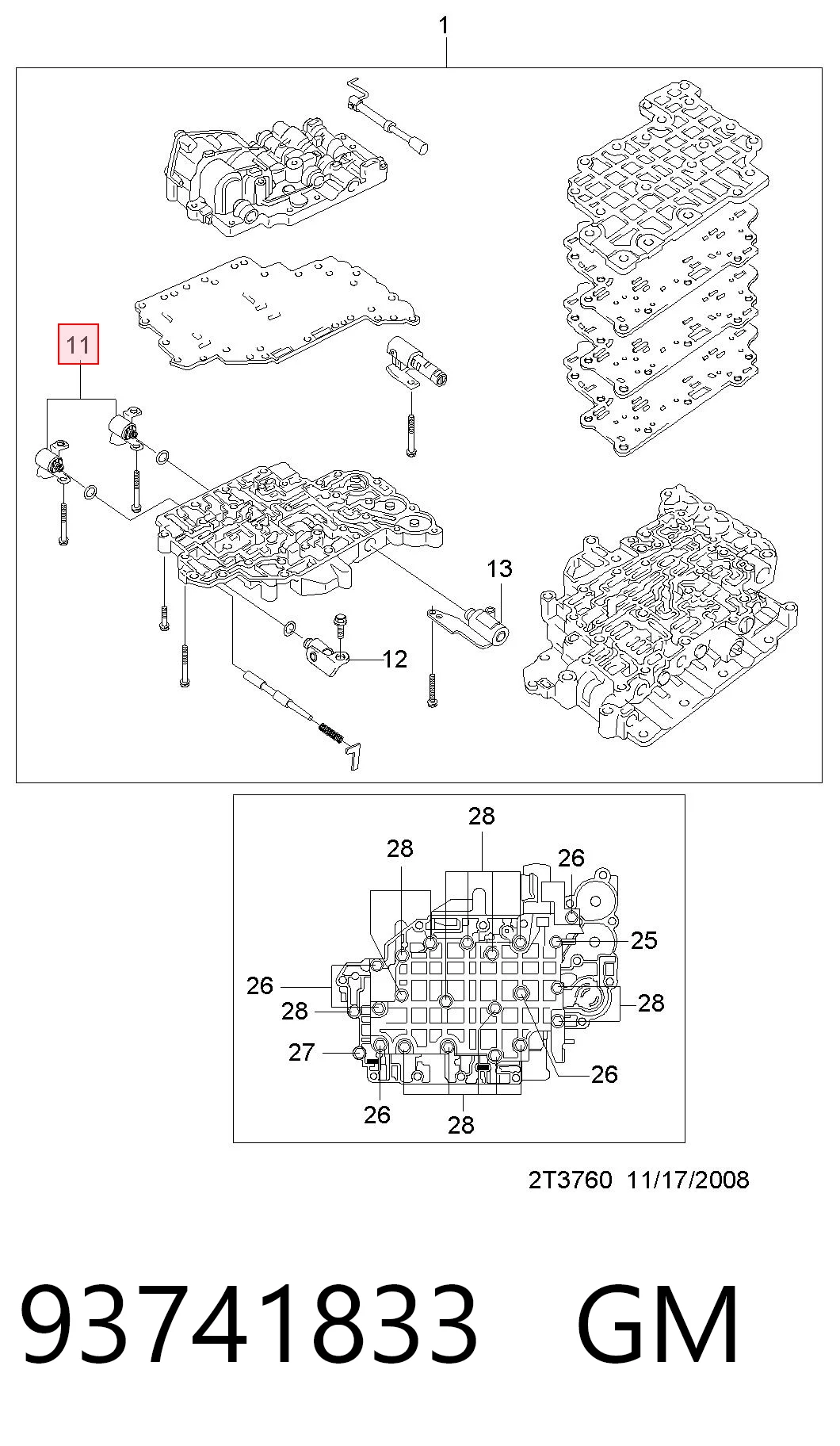 Solenoid automatycznej skrzyni biegów do Chevrolet Aveo T250, T255