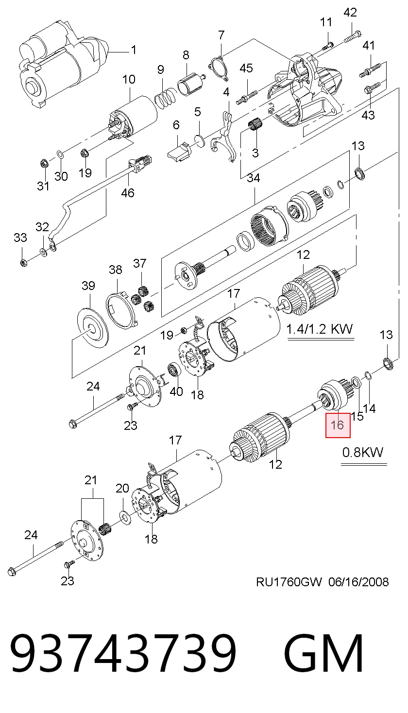  Bendiks rozrusznika Opel Kadett 