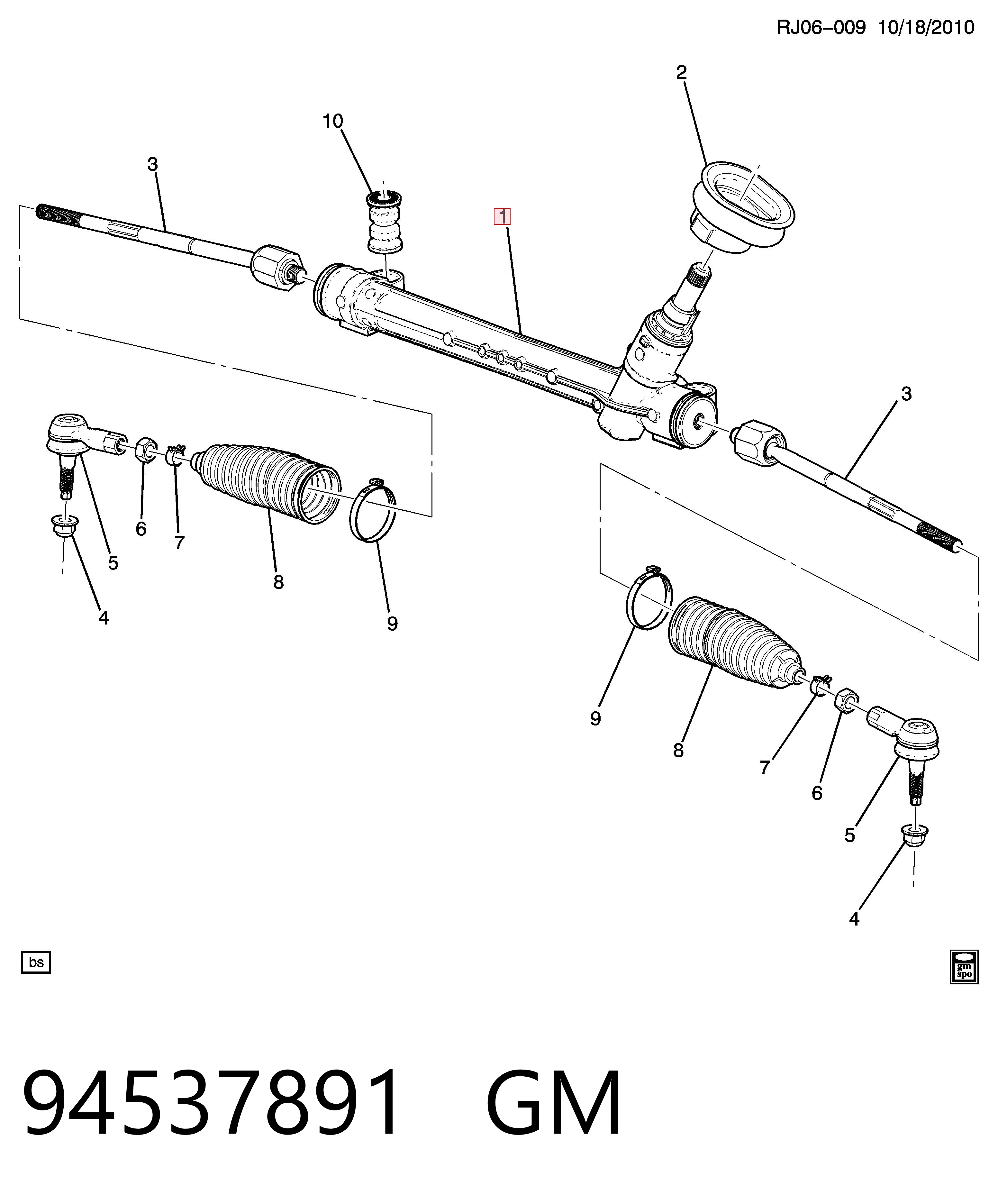 42351606 Opel Listwa kierownicza (maglownica)