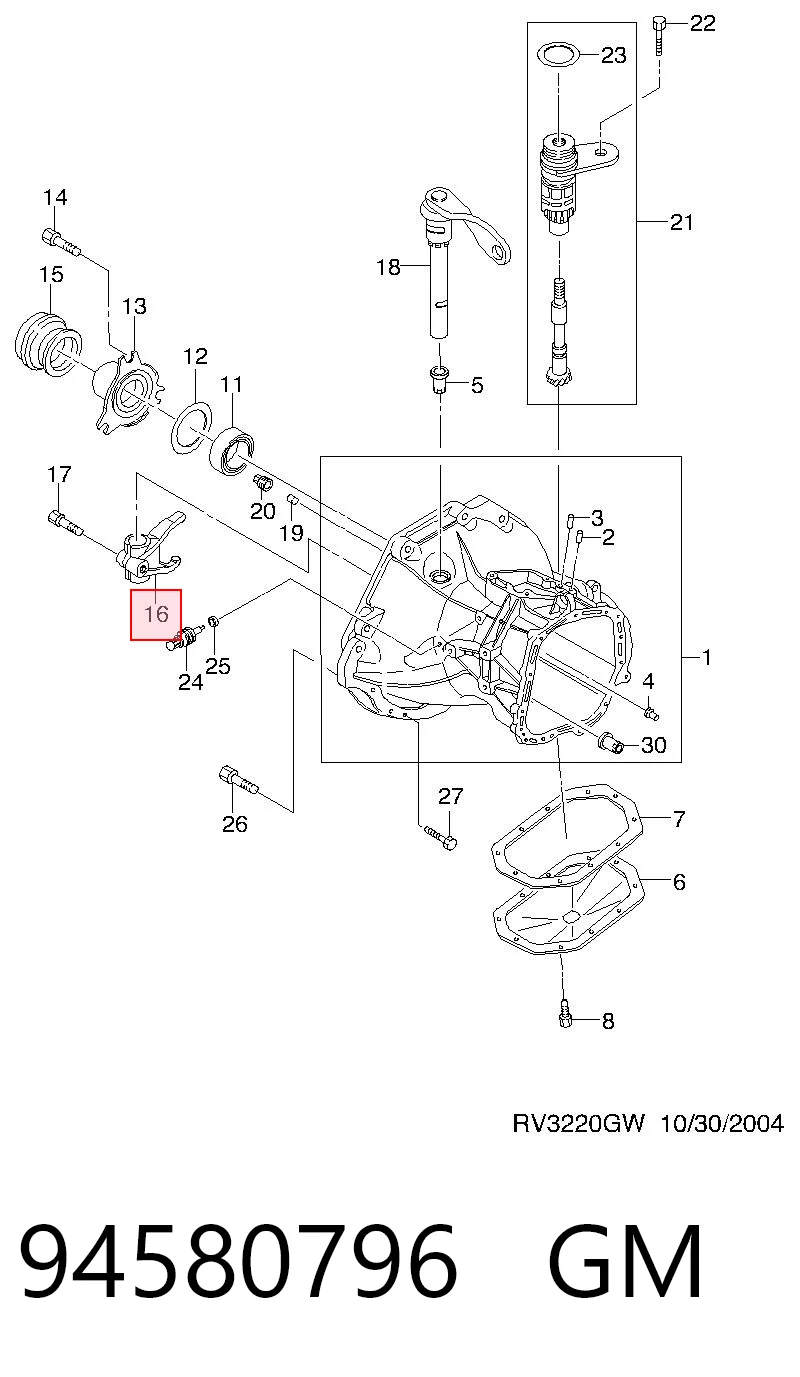 Widełki sprzęgła Chevrolet Aveo II sedana (T250, T255) (2005 - 2011) cena, od 14,59 USD