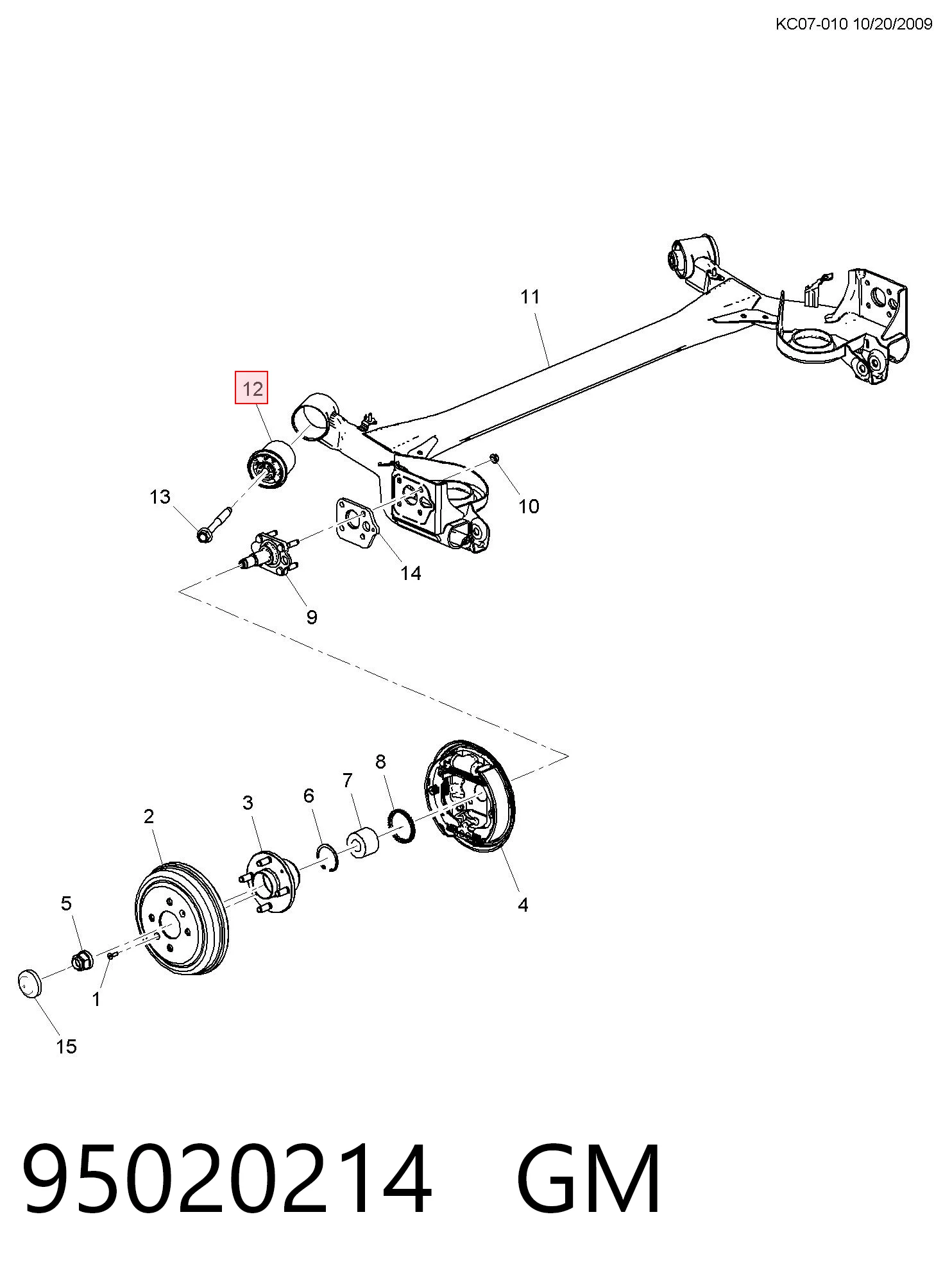 Silentblock tylnej belki do Chevrolet Spark (Matiz) M300