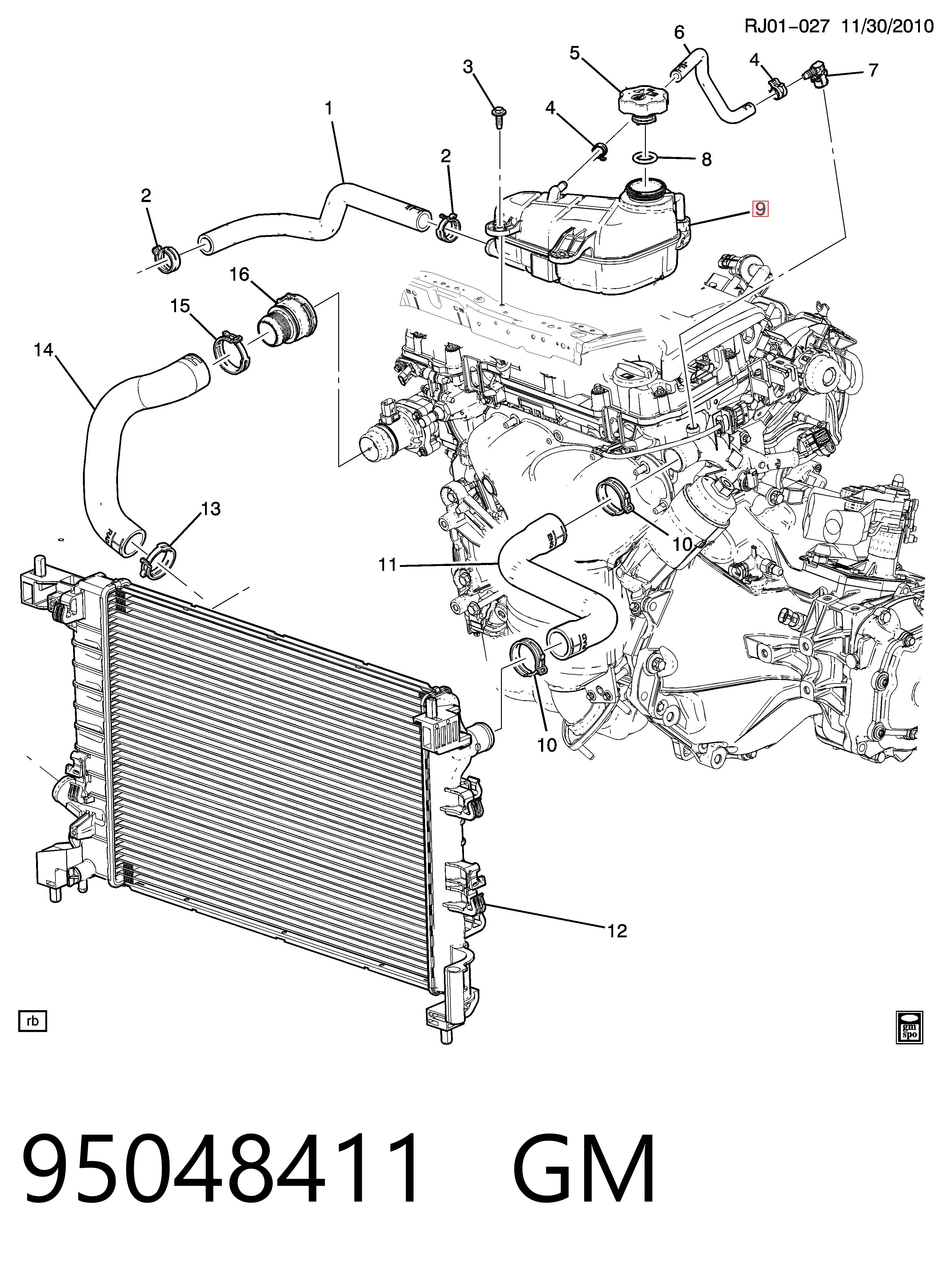 95048411 General Motors Zbiorniczek wyrównawczy układu chłodzenia