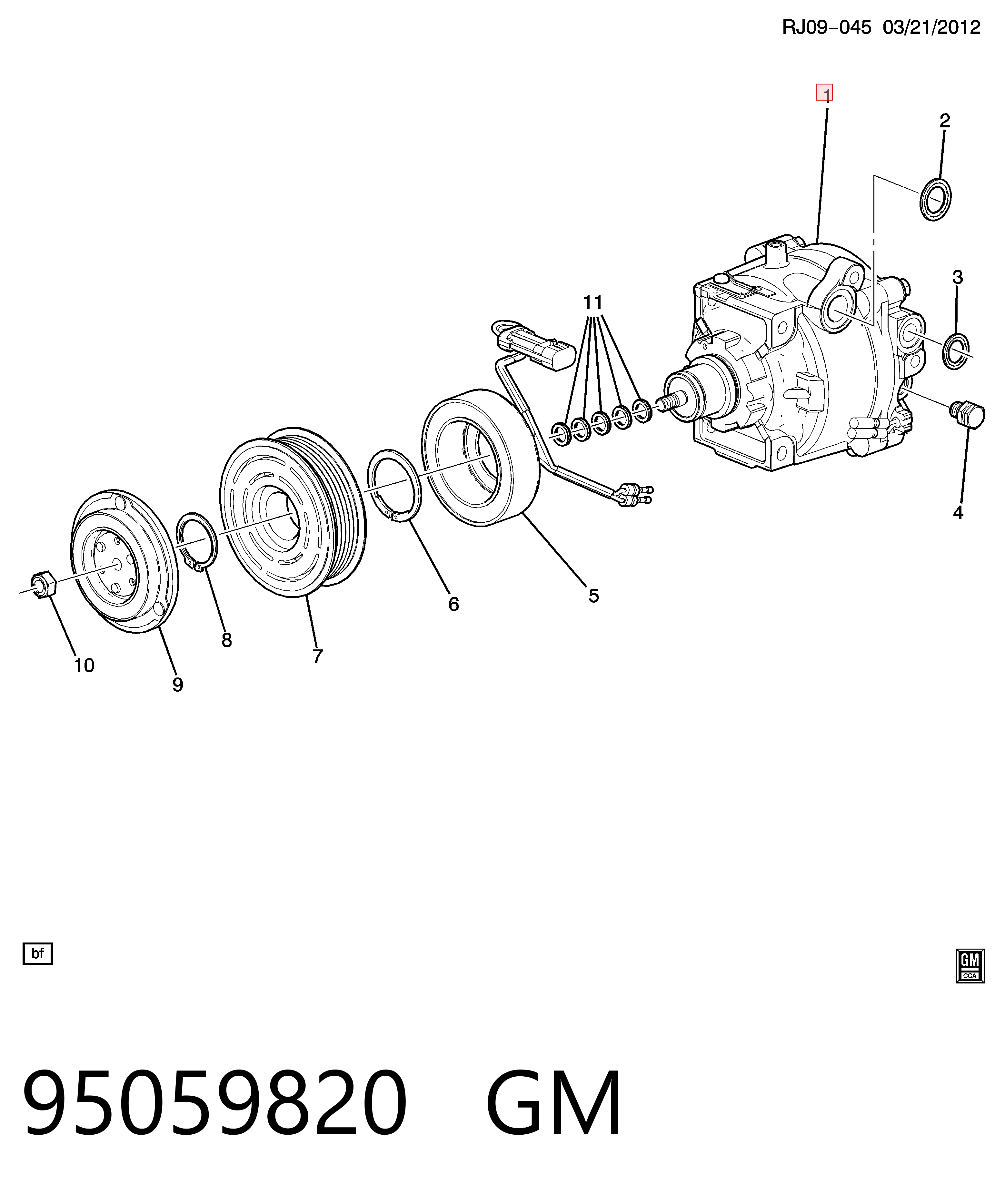 95059820 General Motors Sprężarka klimatyzacji