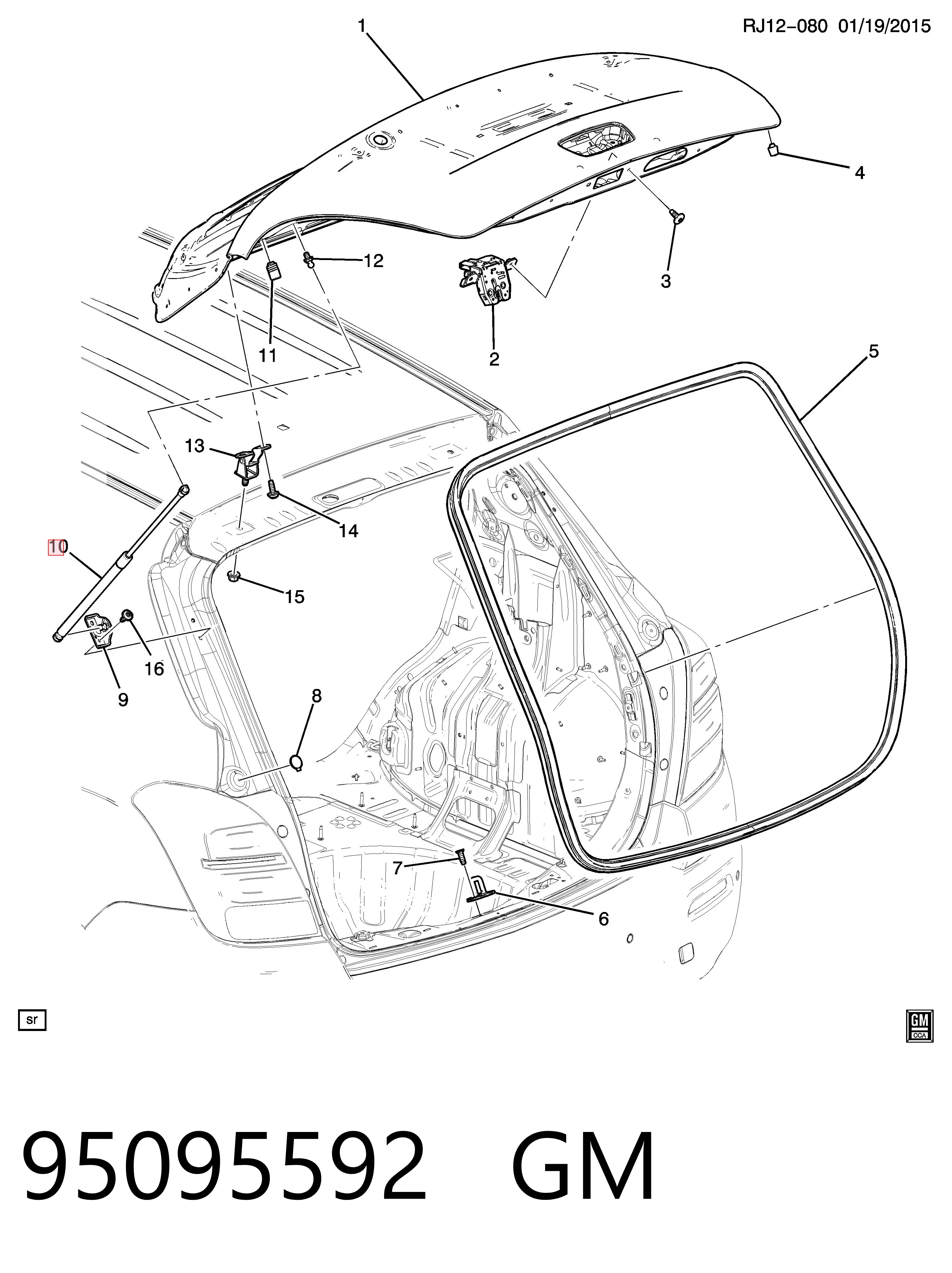 Do koszyka Amortyzator klapy bagażnika (3/5 drzwi-tylnych) Opel Mokka I J13