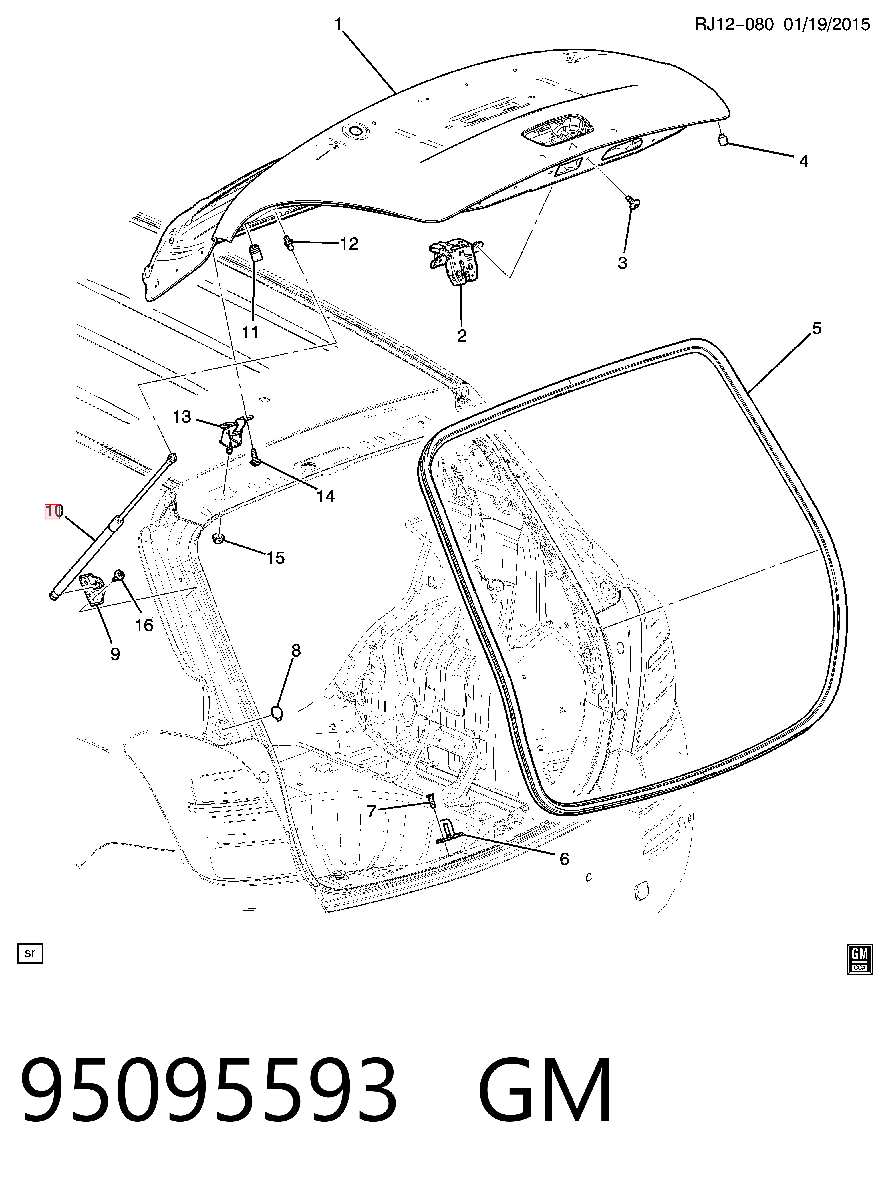  Amortyzator klapy bagażnika (3/5 drzwi-tylnych) Opel Mokka 1