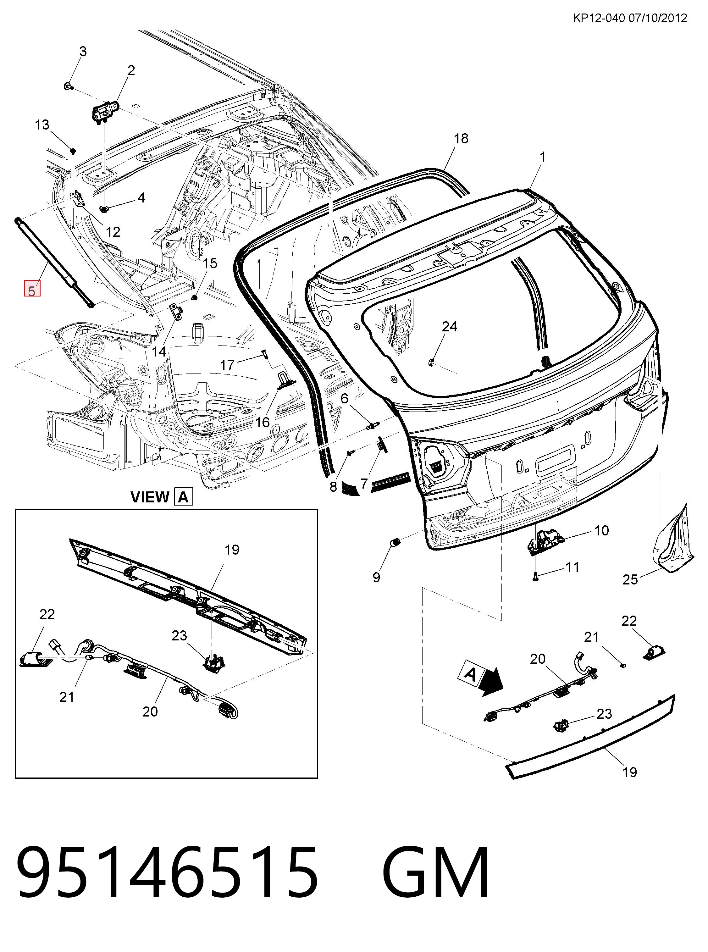 Amortyzator klapy bagażnika (3/5 drzwi-tylnych) Chevrolet Cruze kombi (J300) (2012 - 2026) cena, od 15,73 USD