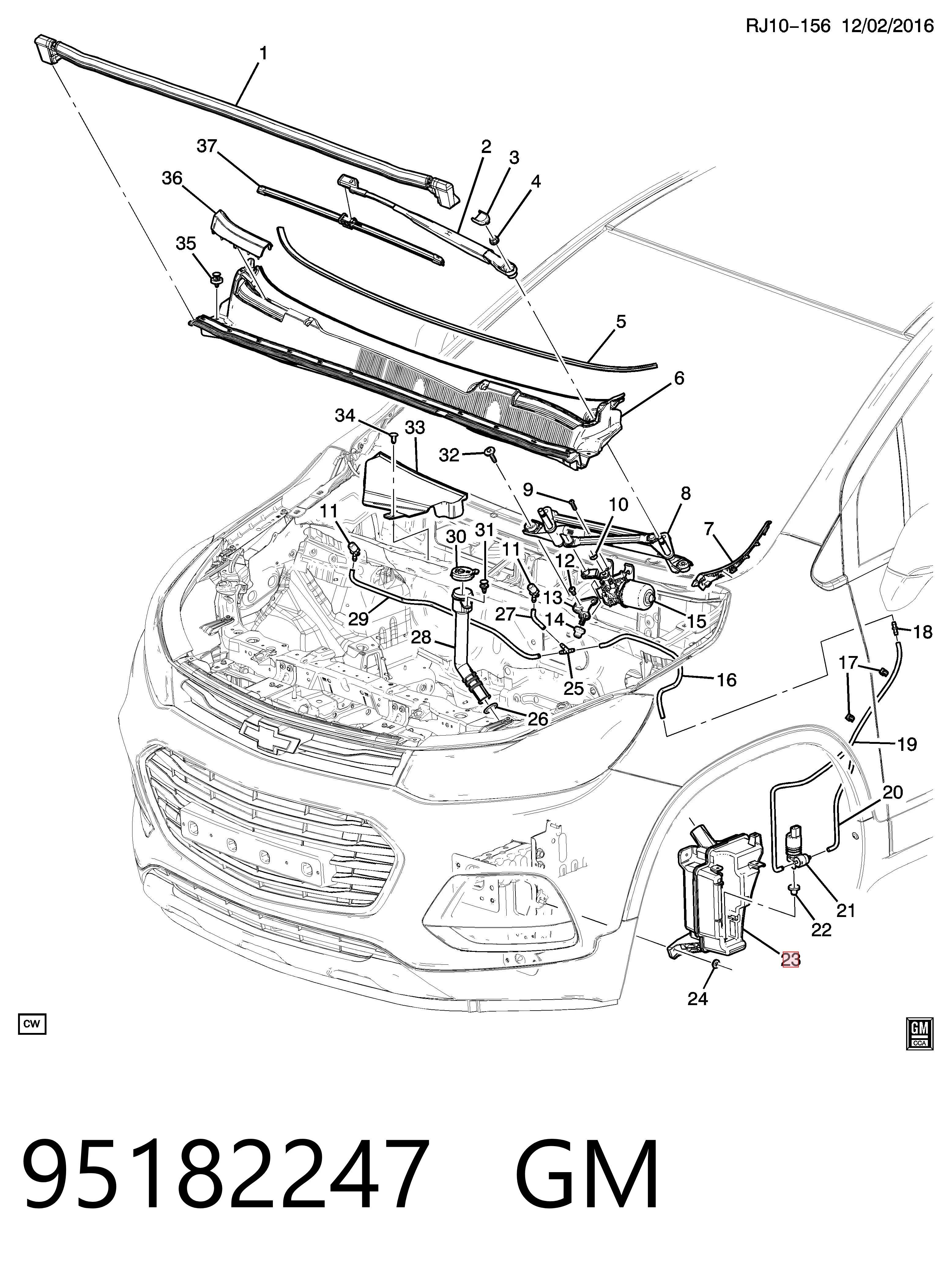 Zbiorniczek spryskiwacza szyb do Opel Mokka J13