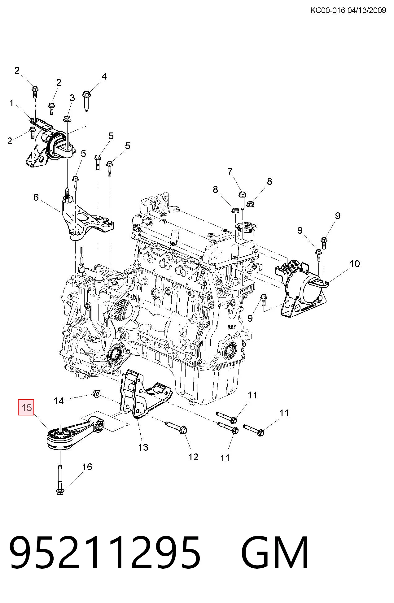 Poduszka (podpora) silnika tylna Chevrolet Spark (Matiz) hatchback (M300) (2010 - 2026) cena, od 42,88 USD