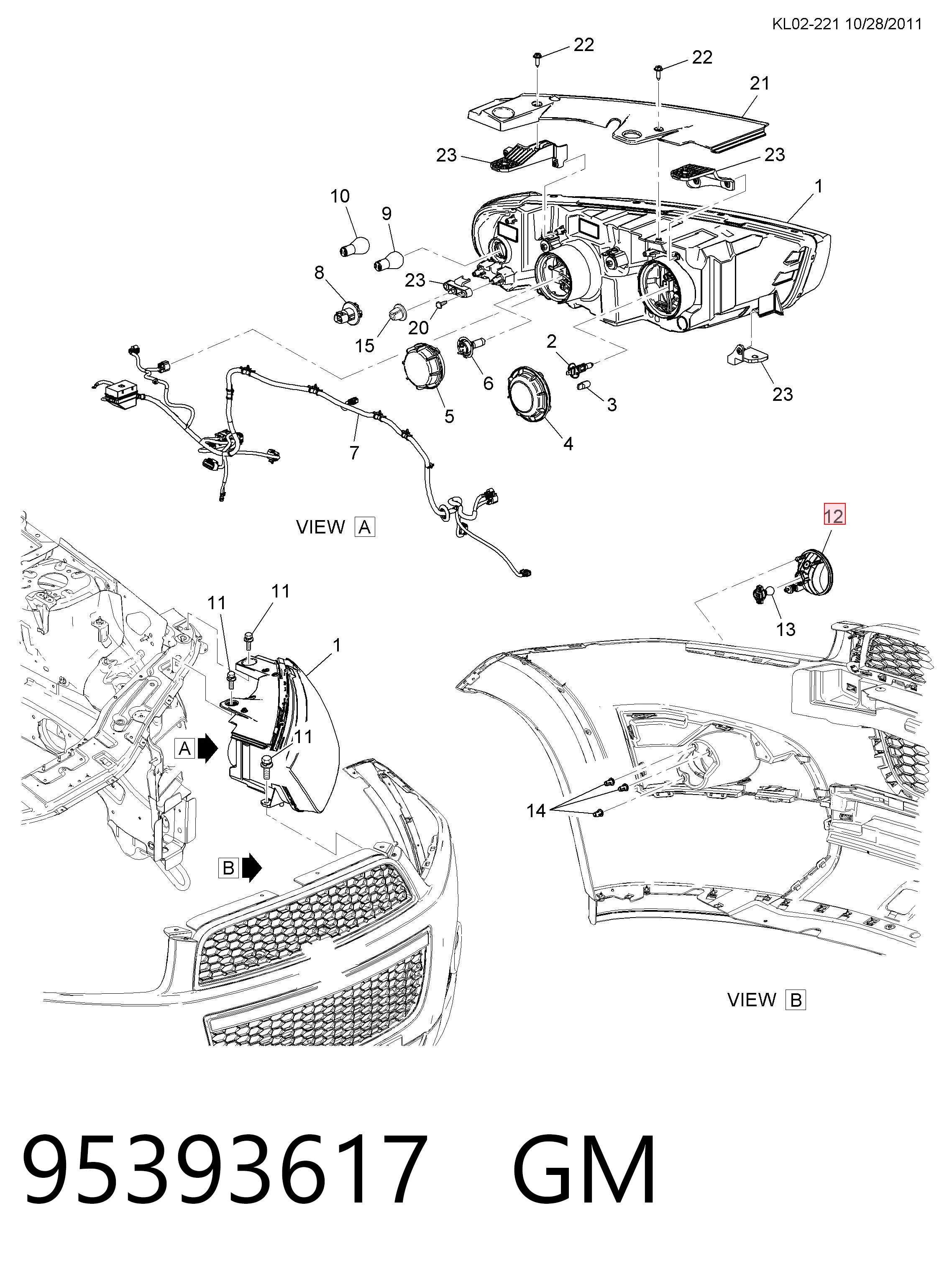 Lampa przeciwmgielna lewa/prawa Chevrolet Captiva II SUV (C140) (2011 - 2026) cena, od 47,90 USD