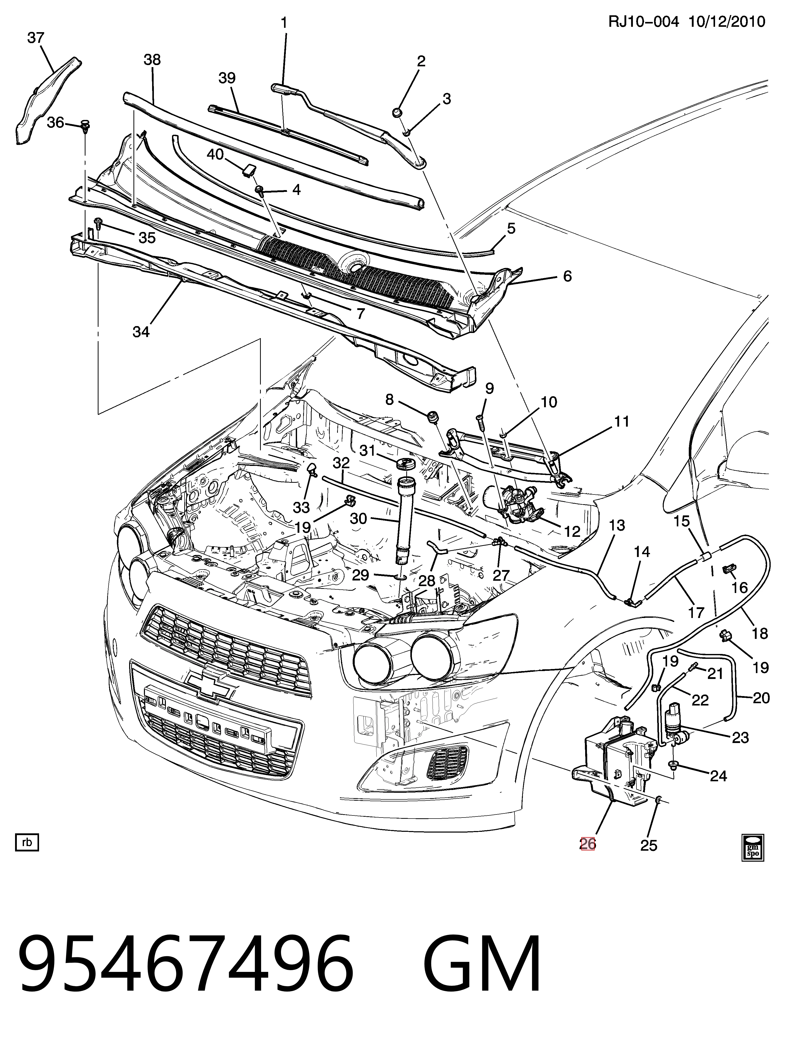 Zbiorniczek spryskiwacza szyb do Chevrolet Aveo III T300